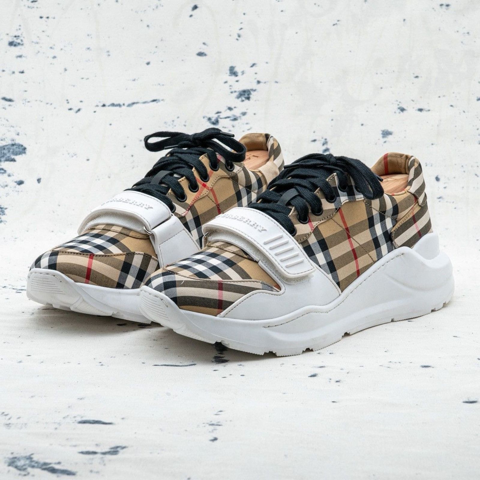 Burberry Burberry men’s check monogram vintage logo sneakers Size US 9.5 / EU 42-43 - 1 Thumbnail
