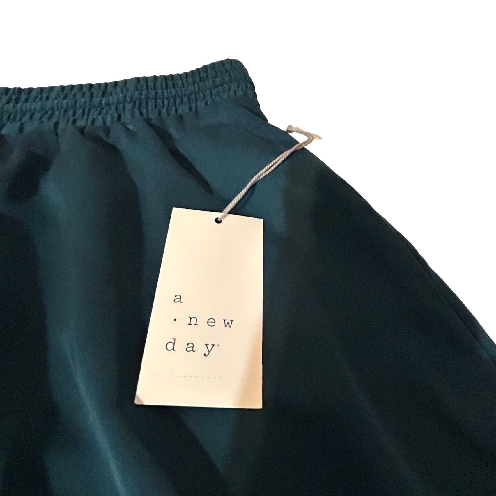 Vintage VINTAGE a New Day Skirt Women M Teal Elastic Waist Drawstring 30x29 NWT New Size 32" / US 10 / IT 46 - 2 Thumbnail