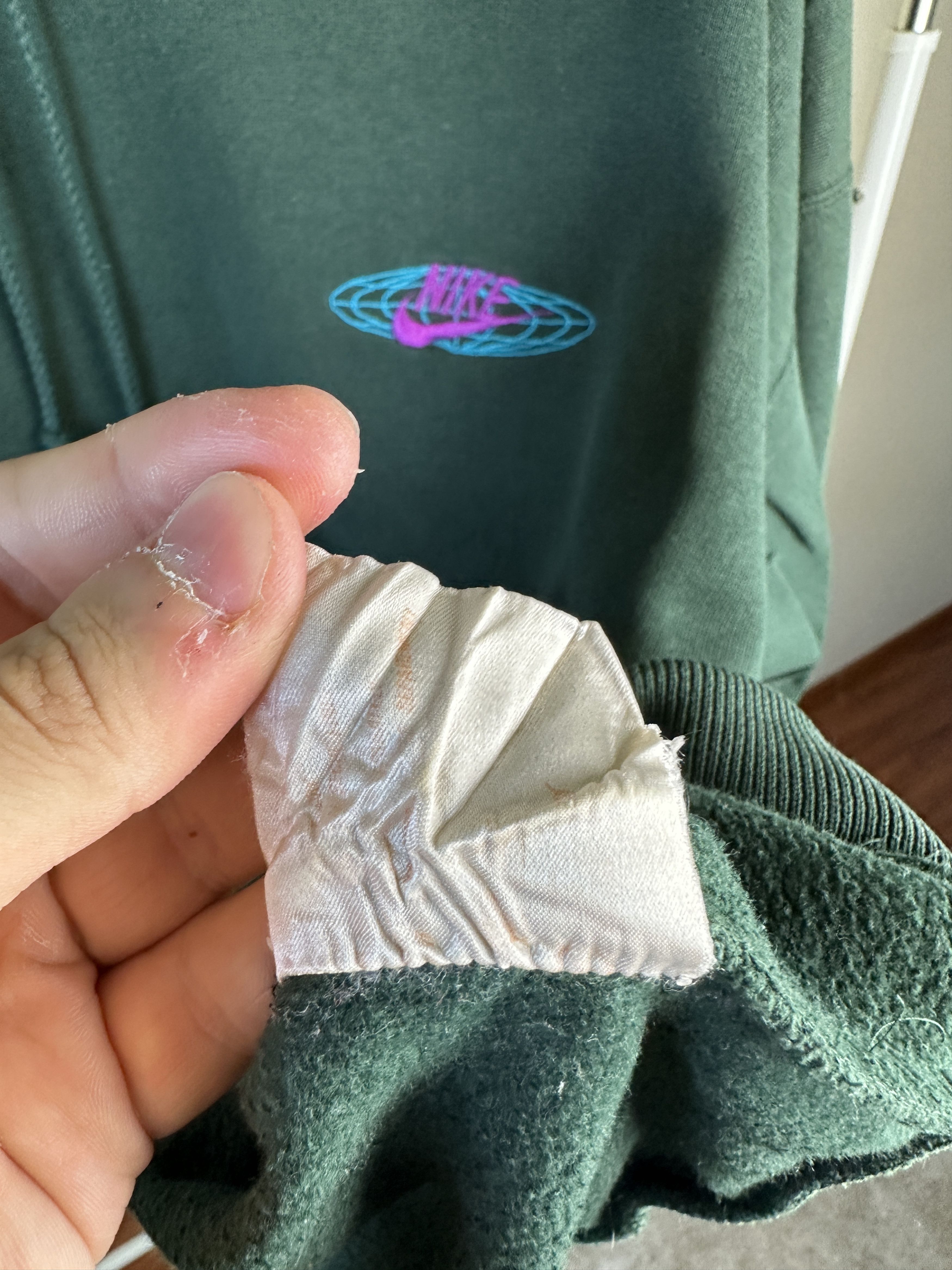 Nike × Vintage Vintage Nike Hoodie – Green – Globe Logo Size US L / EU 52-54 / 3 - 6 Thumbnail