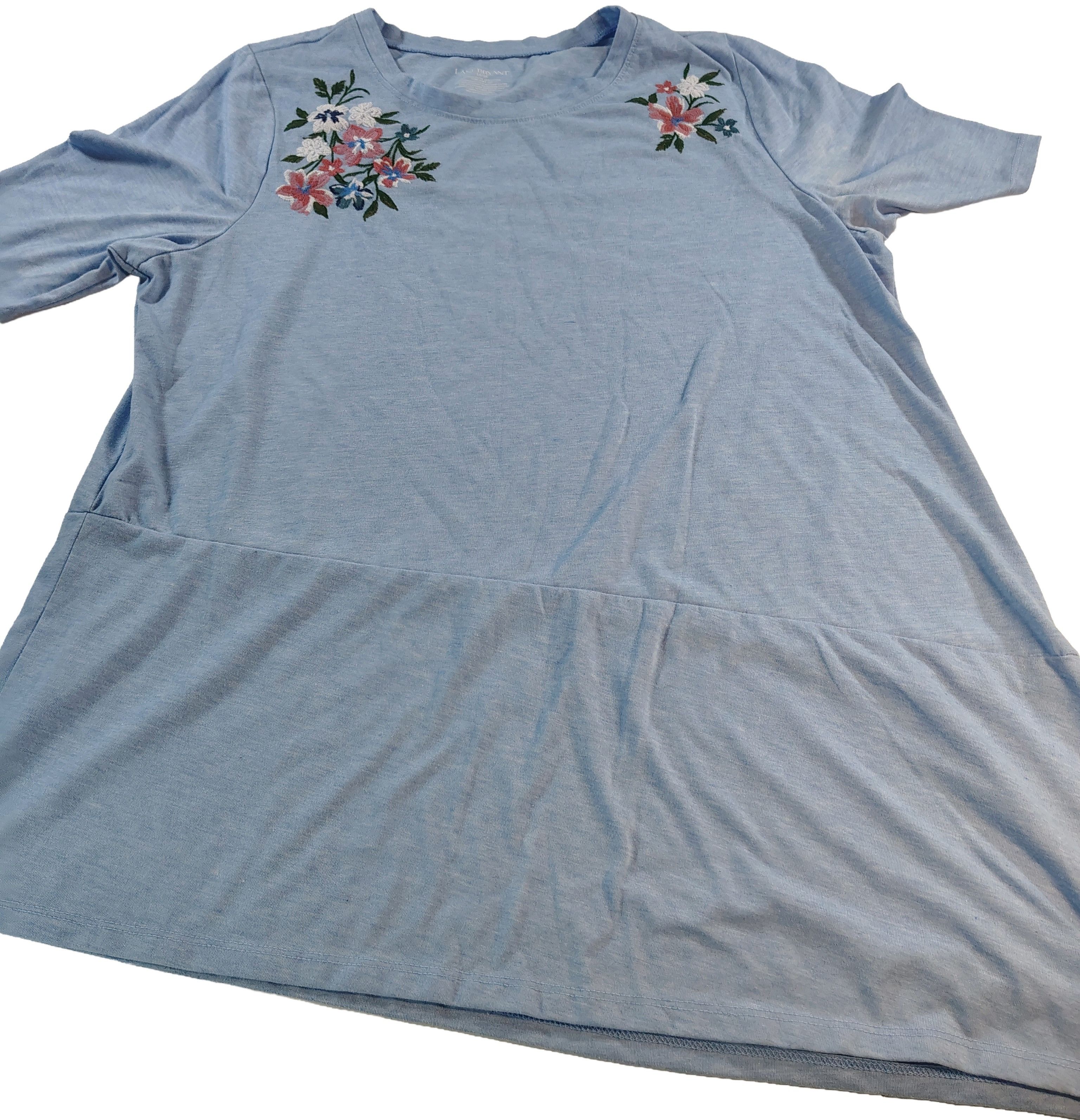 Other Women's Light Blue XL Lane Bryant Short Sleeve Floral Shirt Size XL / US 12-14 / IT 48-50 - 1 Thumbnail