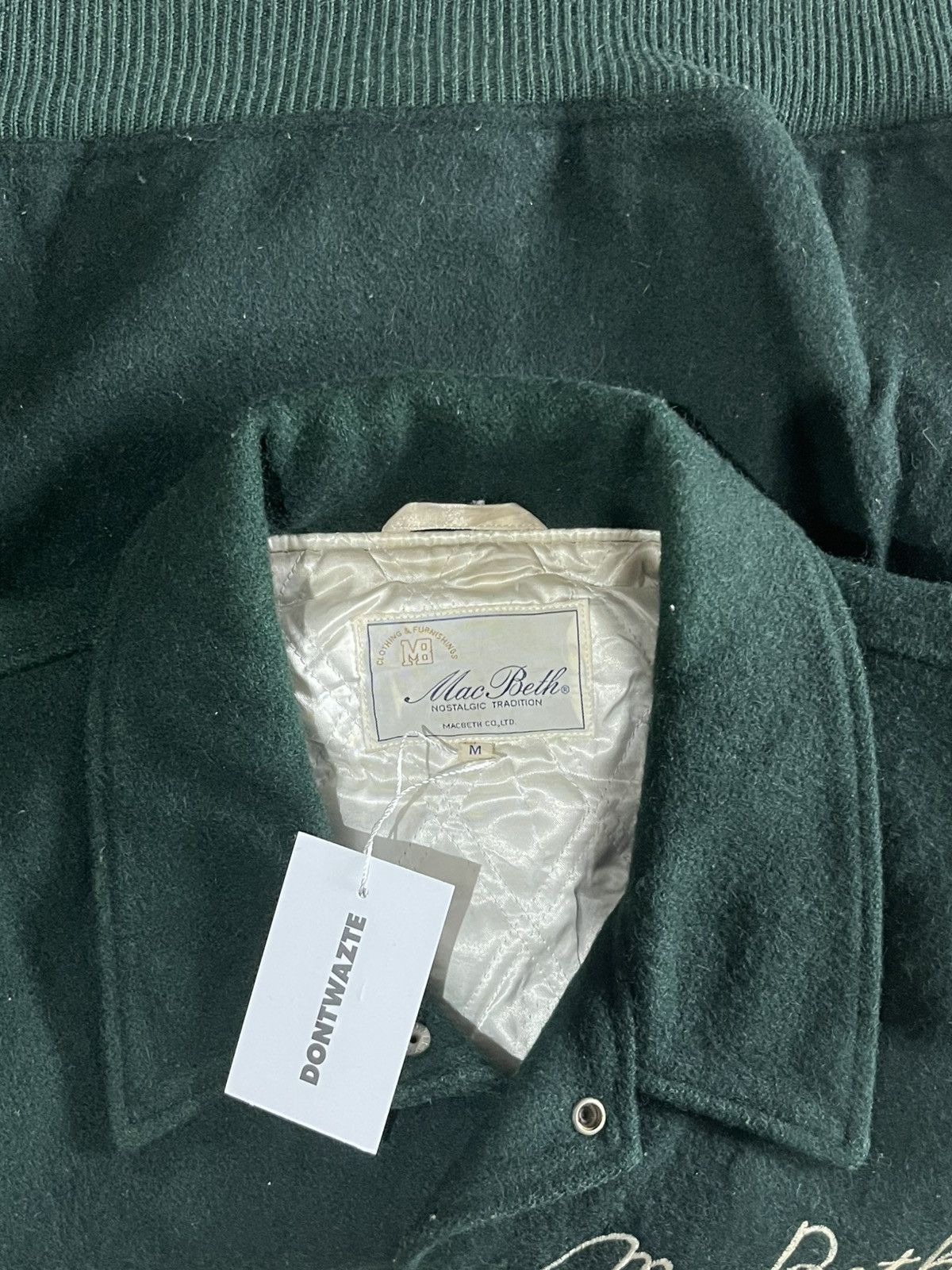 Macbeth Vintage Mac Beth Wool Leather Varsity Jacket Green Size US M / EU 48-50 / 2 - 5 Thumbnail