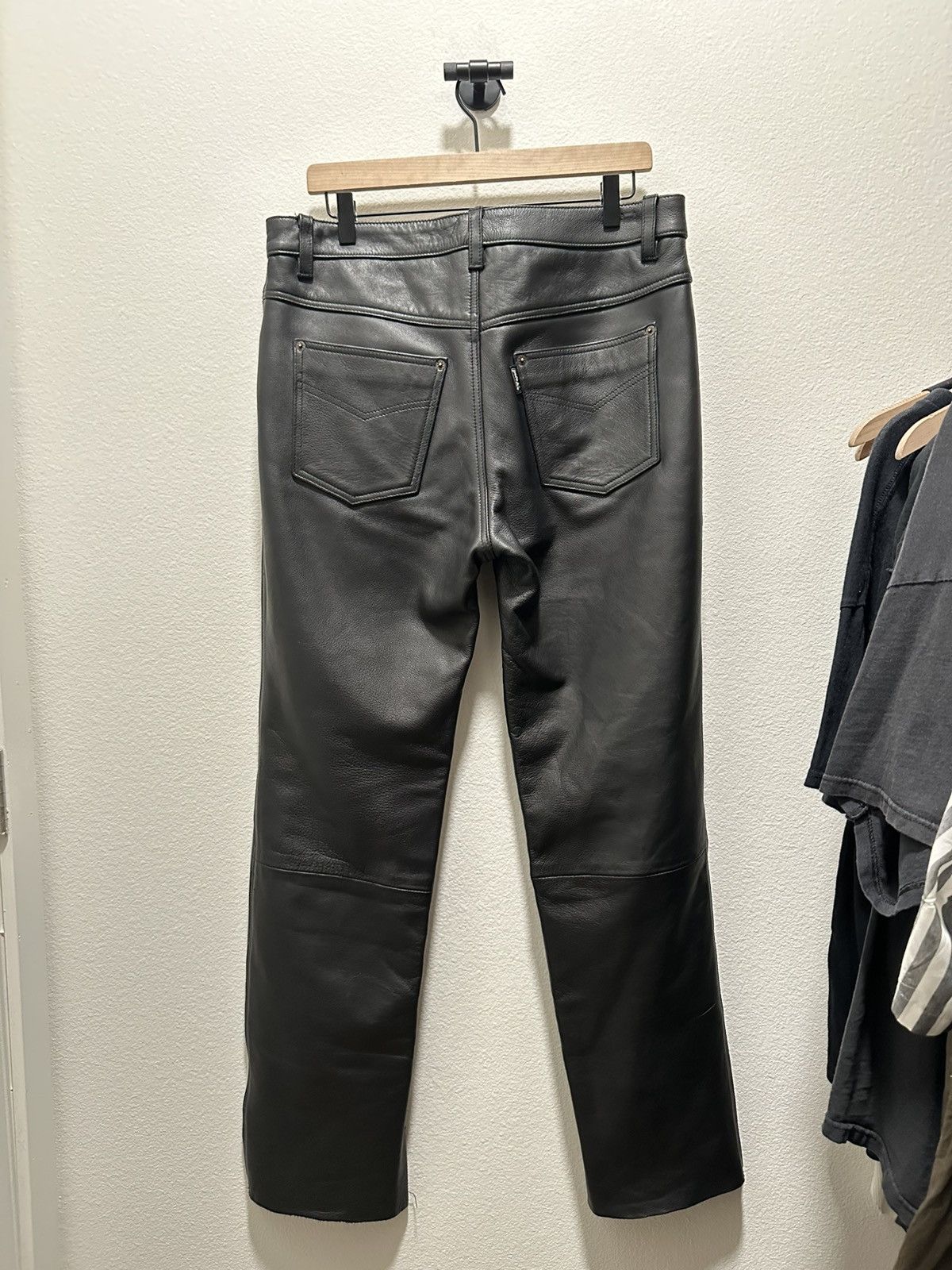 Vintage Black Leather Trousers Size US 34 / EU 50 - 2 Thumbnail