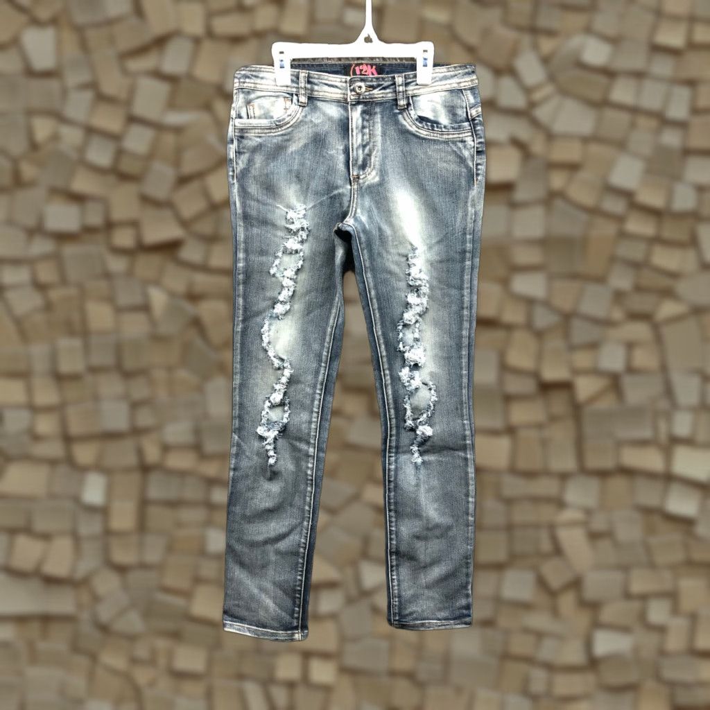 Denime 12K Jeans Womens Size 16 Mid Rise Dark Wash Blue Denim Straight Leg Size 38" / US 16 / IT 52 - 1 Thumbnail