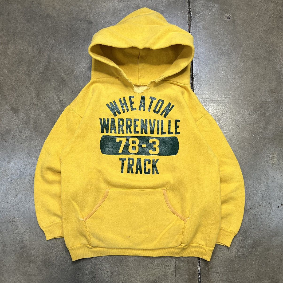 image of Made In USA x Russell Athletic Vintage 70's Russell Athletic Sun Faded Distressed Hoodie in Yellow 