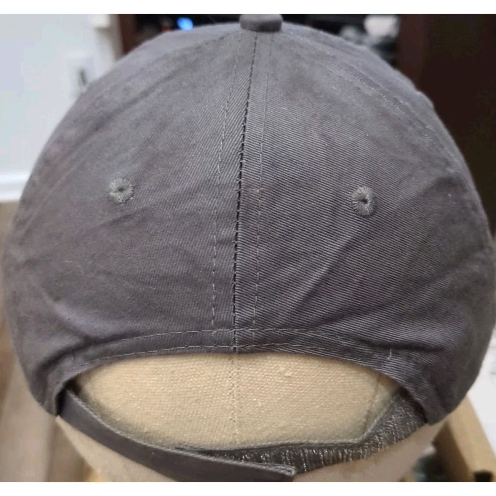 Vintage Dunkin Donuts Hat Cap Gray Port And Company Adjustable Baseball Cap Mens One Size Cotton Solid Adjustable Visor Cap Cap Size ONE SIZE - 3 Thumbnail
