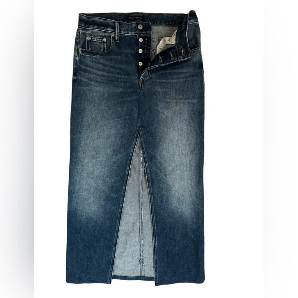 Lucky Brand Lucky Brand Jean Midi Skirt Blue Size 6. Size 28" / US 6 / IT 42 - 13 Thumbnail