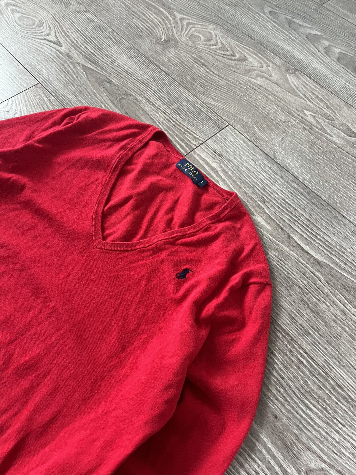 Polo Ralph Lauren × Vintage ‼️Vintage Polo Ralph Lauren Knit Logo V Neck Sweater‼️ Size US L / EU 52-54 / 3 - 6 Thumbnail