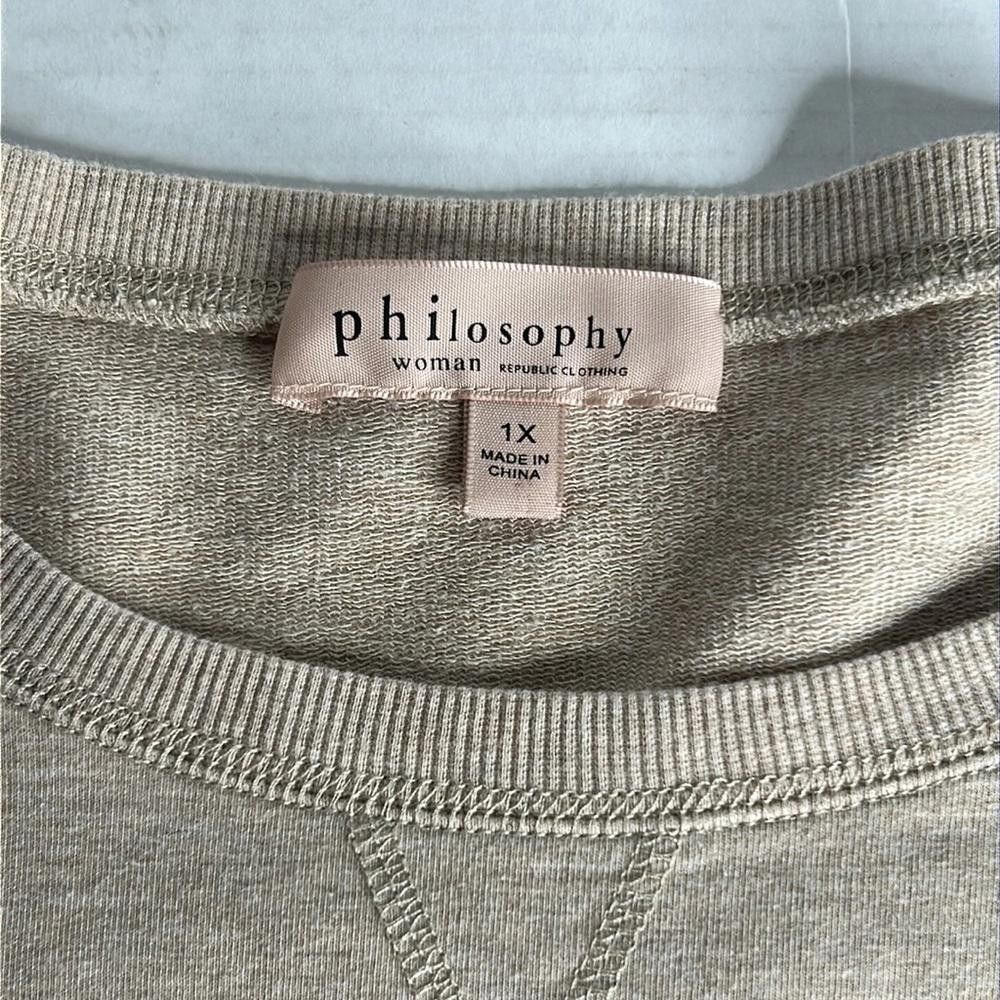 Designer PHILOSOPHY Pullover Top w/ Kangaroo Pocket 1X Size XL / US 12-14 / IT 48-50 - 8 Thumbnail