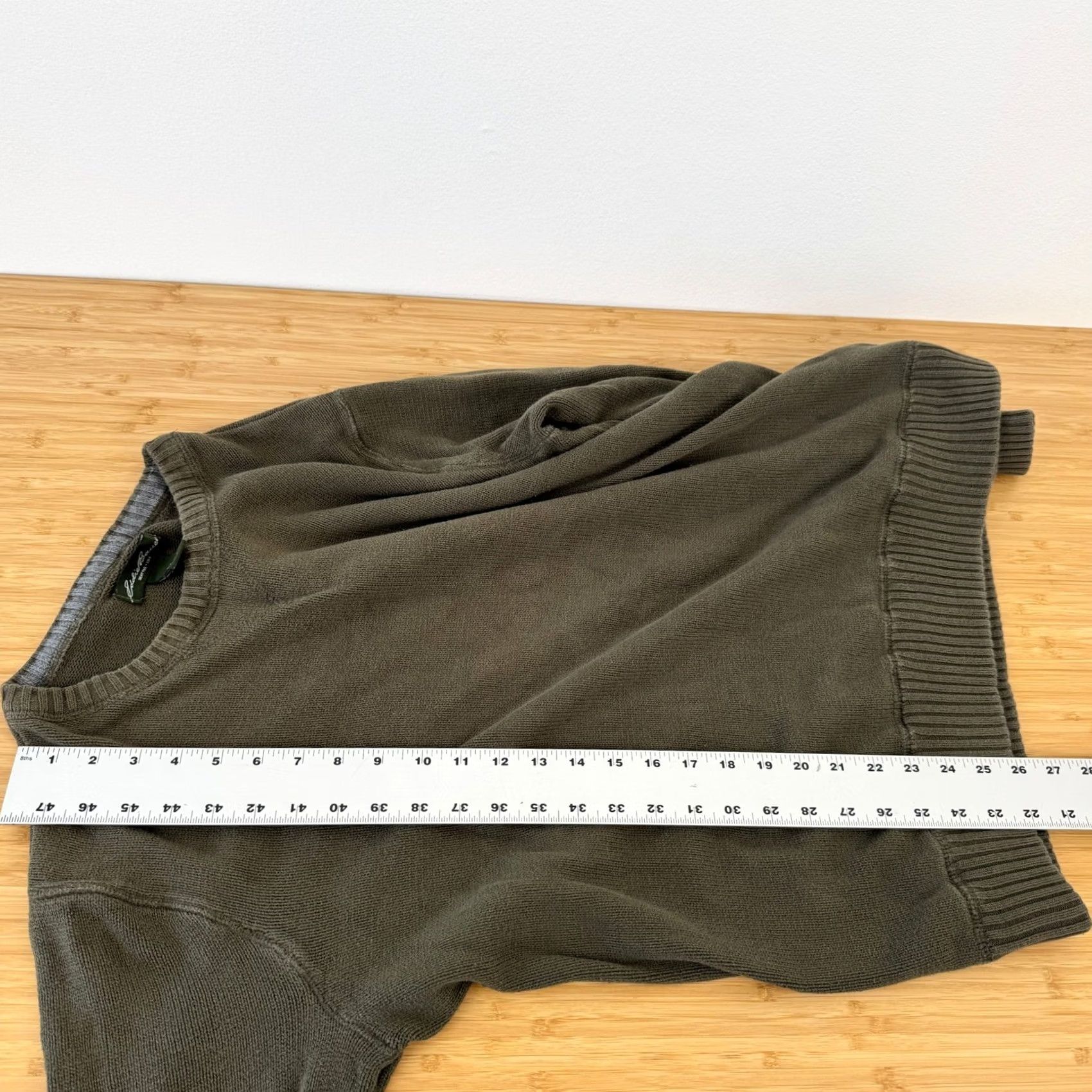 Eddie Bauer Eddie Bauer Sweater Crew Neck Olive Green Solid Cotton Mens L Classic Seattle USA Size US L / EU 52-54 / 3 - 7 Thumbnail