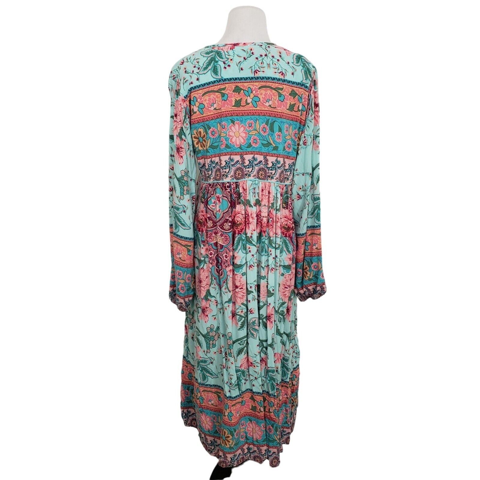 Designer R Vivimos Floral Midi Dress Womens Size Medium Blue Mixed Pr Size M / US 6-8 / IT 42-44 - 7 Thumbnail