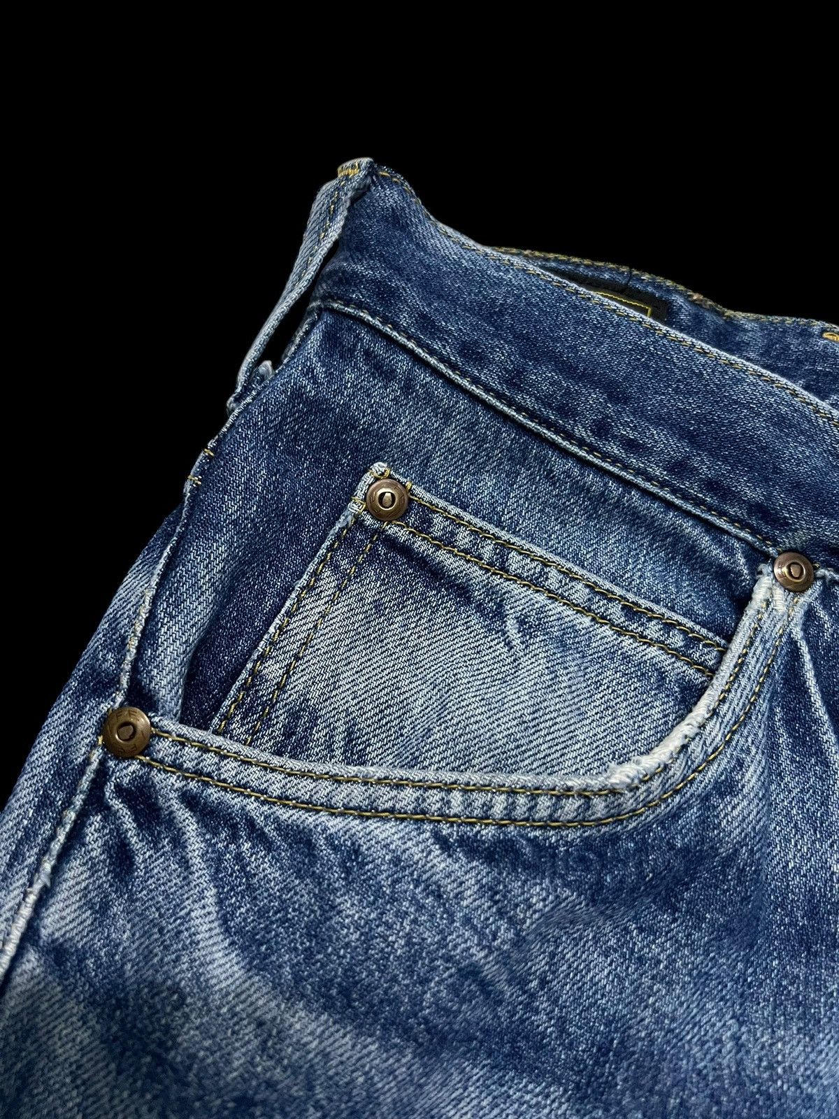 Lee 🌈80s Lee Riders Baggy Distress Zipper Jean Size US 35 - 5 Thumbnail