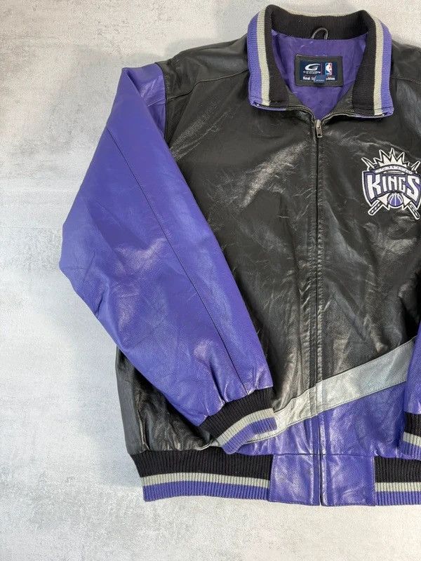 NBA Sacramento Leather Jacket Size US XL / EU 56 / 4 - 4 Thumbnail