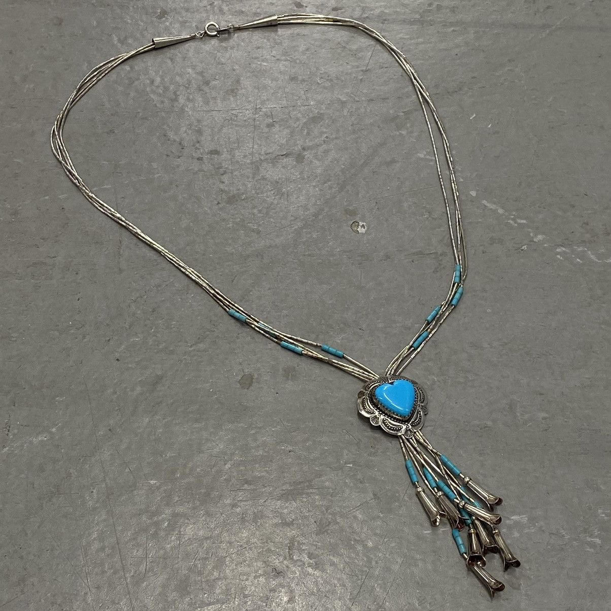 Kapital × Vintage Vtg Navajo Sterling Liquid Silver Heart Squash Blossom Size ONE SIZE - 1 Thumbnail