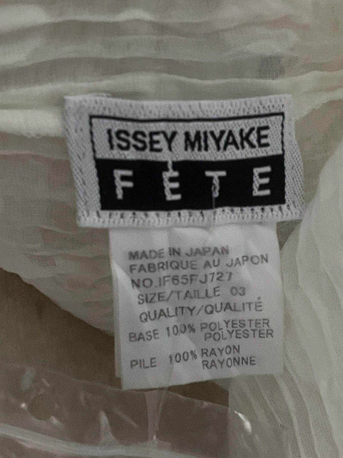 Pleats Please Issey Miyake Issey Miyake Fête Ivory Crinkled Blouse Size M / US 6-8 / IT 42-44 - 8 Thumbnail