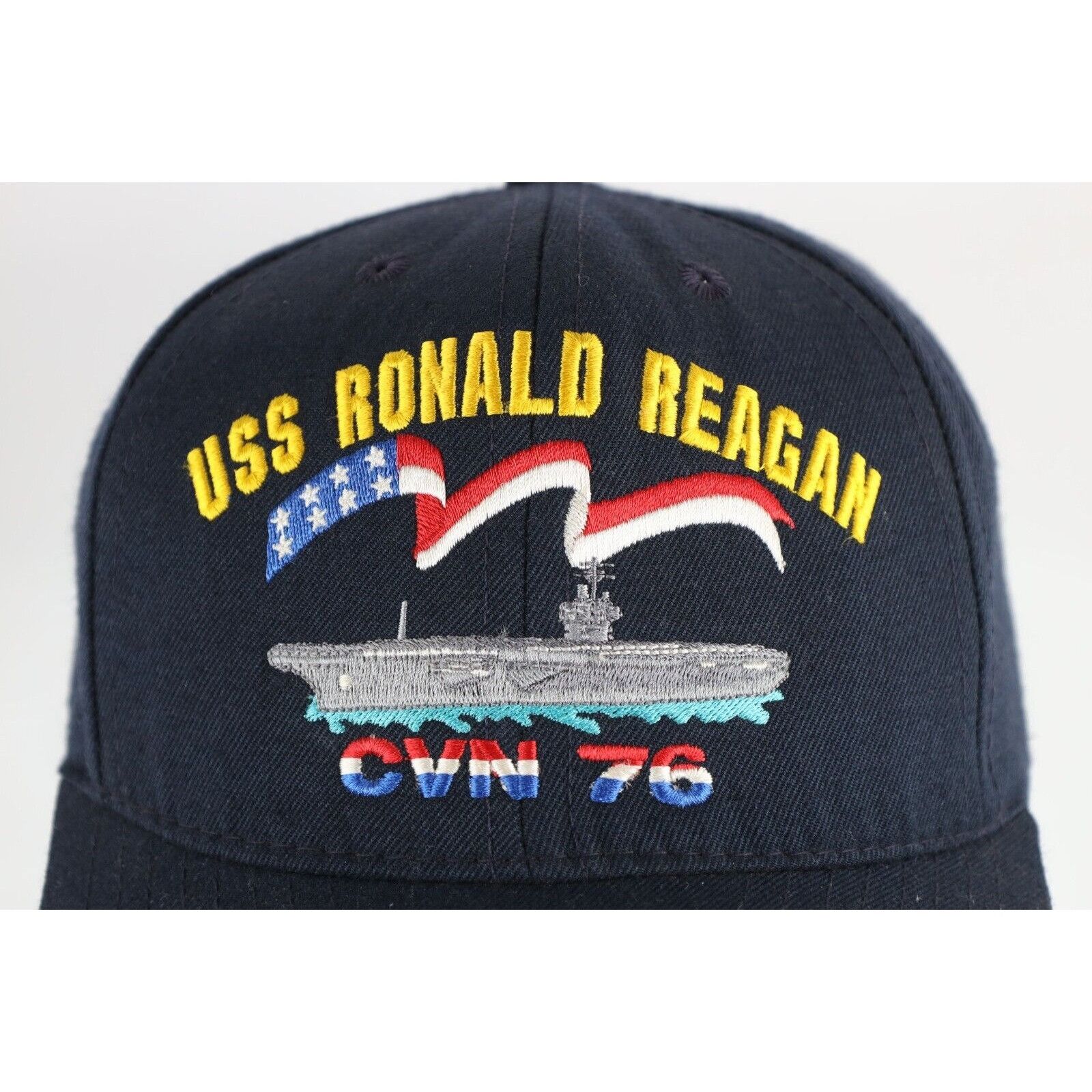 Vintage Vintage 90s Spell Out USS Ronald Reagan CVN 76 Ship Hat Size ONE SIZE - 2 Thumbnail