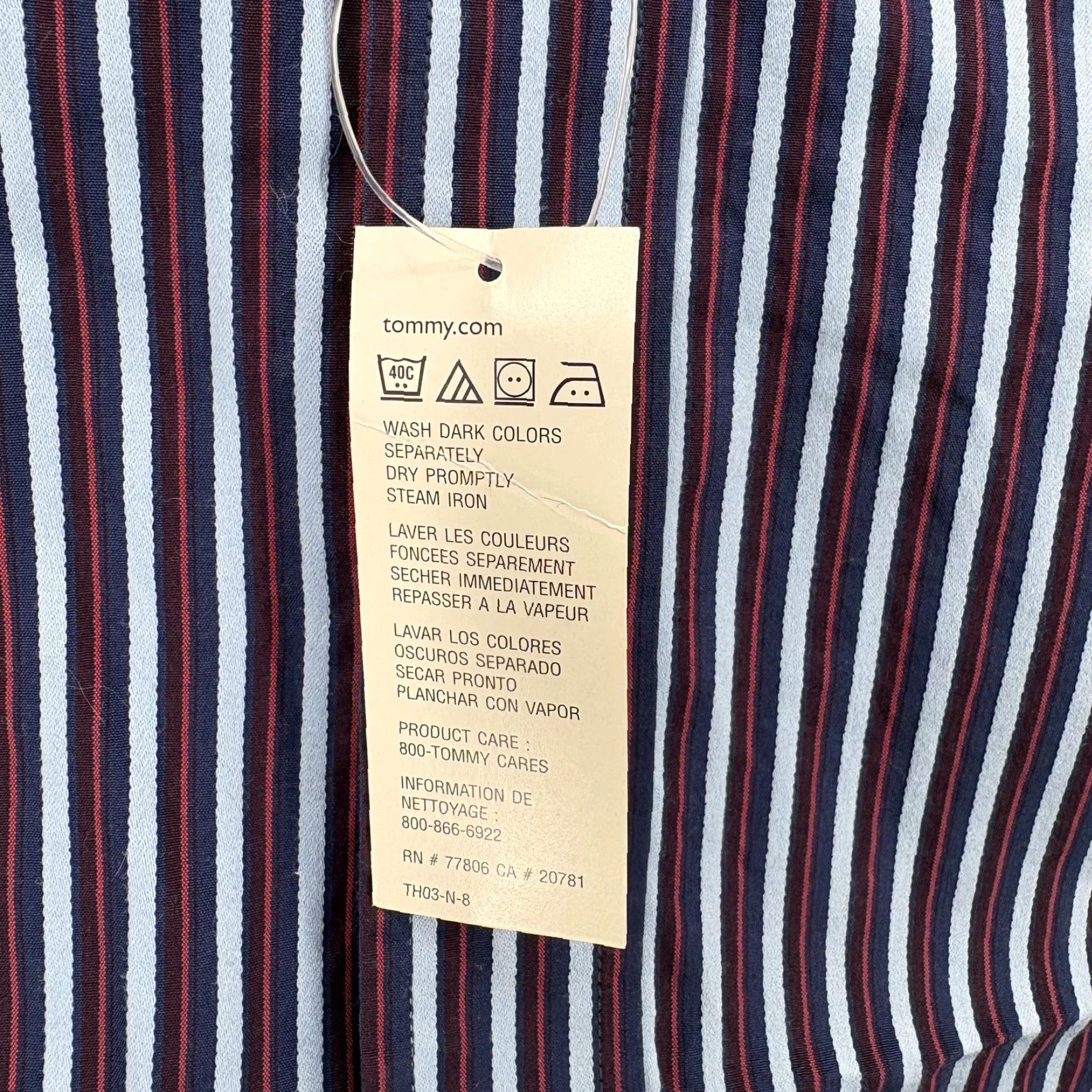 Tommy Hilfiger Tommy Hilfiger Dress Shirt Mens Medium Blue Stripe Regular Fit Long Sleeve NWT Size 40R - 5 Thumbnail