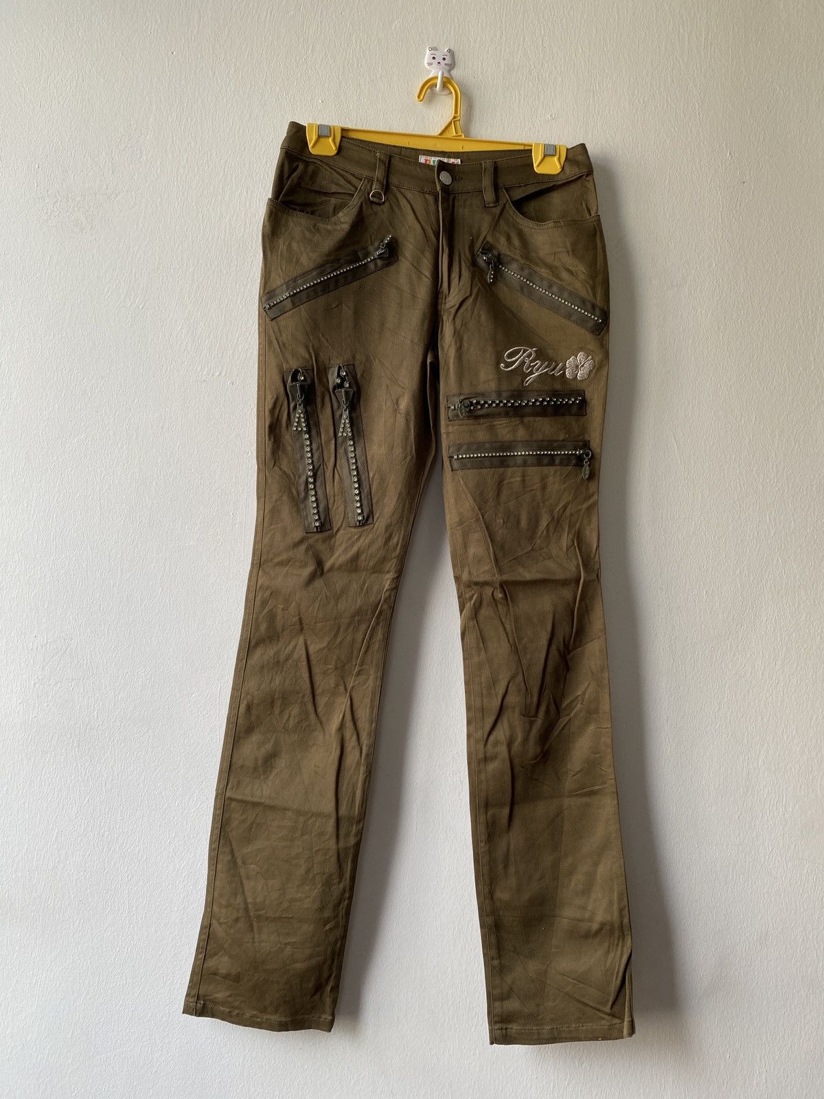 image of Seditionaries Ryu Multi Zipper Pant in Olive Green, Men's (Size 26)