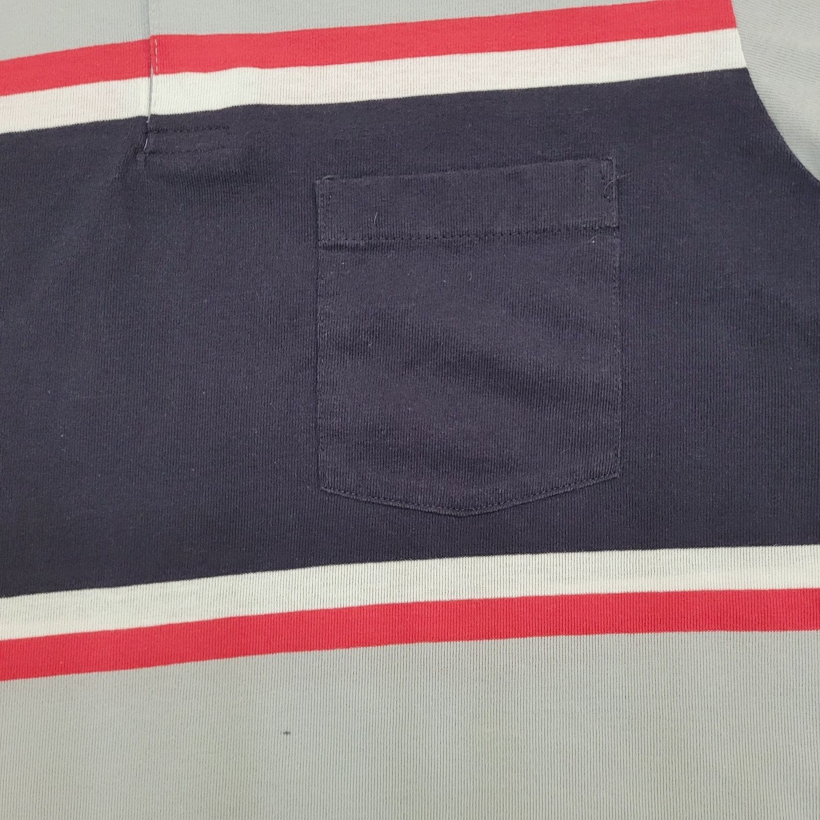 Vintage Vintage Red-Kap Polo Shirt Medium 21x28 Navy Gray Red Strips Size US M / EU 48-50 / 2 - 3 Thumbnail
