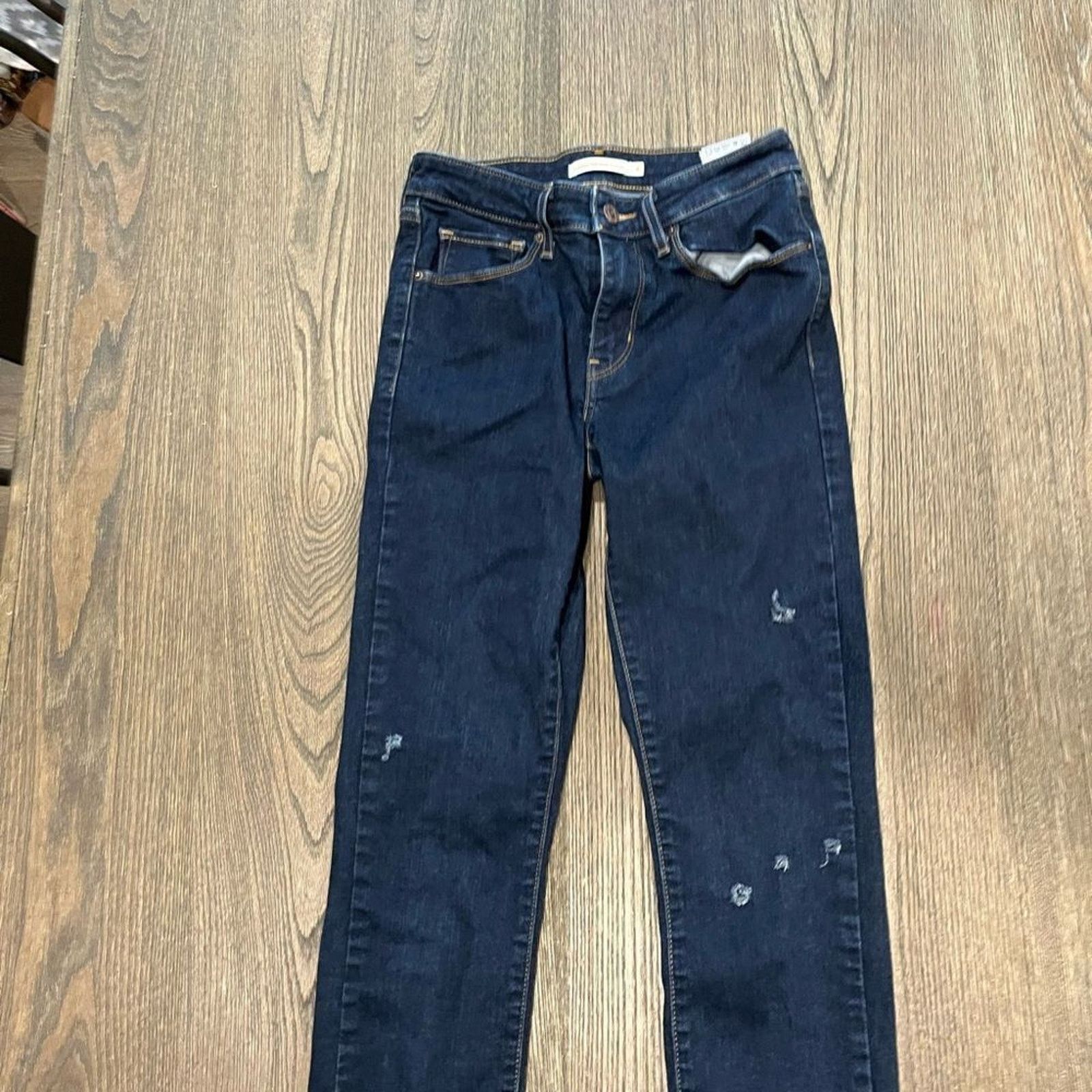 Levi's Levi's Mid-Rise Skinny Jeans Dark Wash Size 4 Size 27" / US 4 / IT 40 - 3 Thumbnail