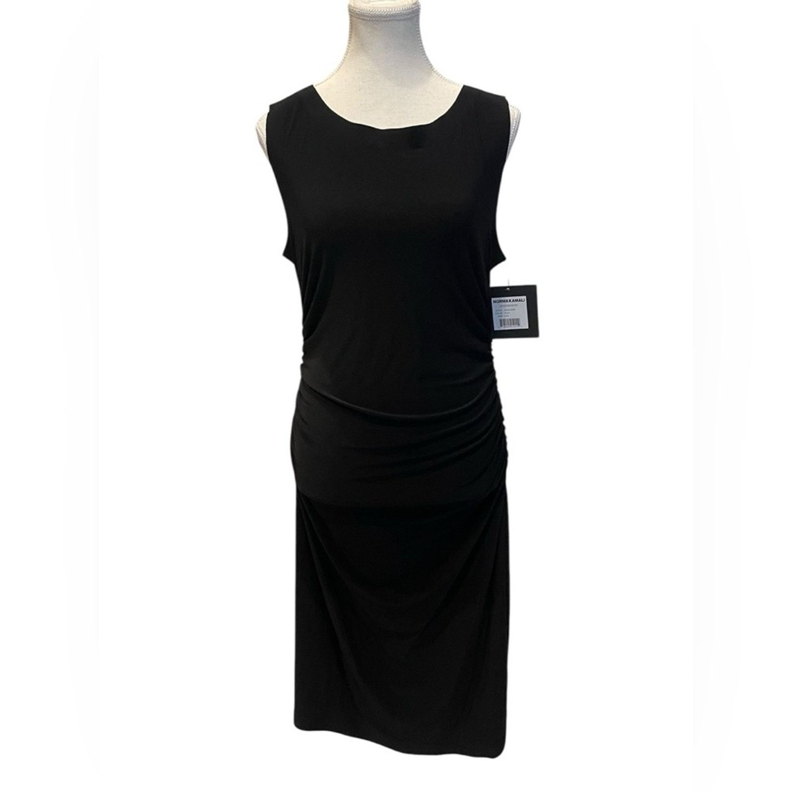 Norma Kamali NORMAM KAMALI SHIRRED WAIST DRESS SIZE:L/40 NWT Size L / US 10 / IT 46 - 4 Thumbnail