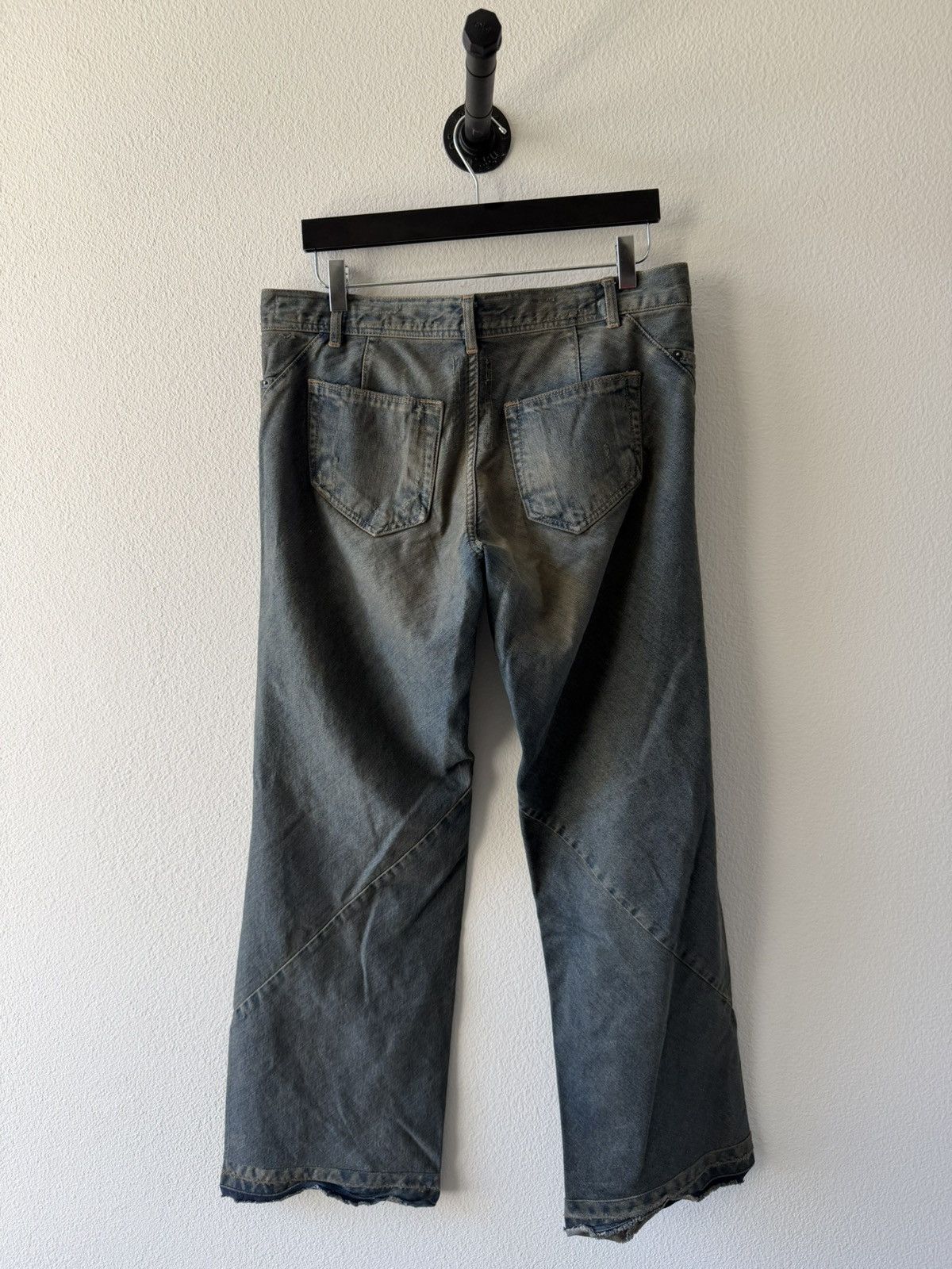 Rick Owens AW06 Mudwash Spiral Bootcut Denim Jeans 29 Size US 34 / EU 50 - 4 Thumbnail
