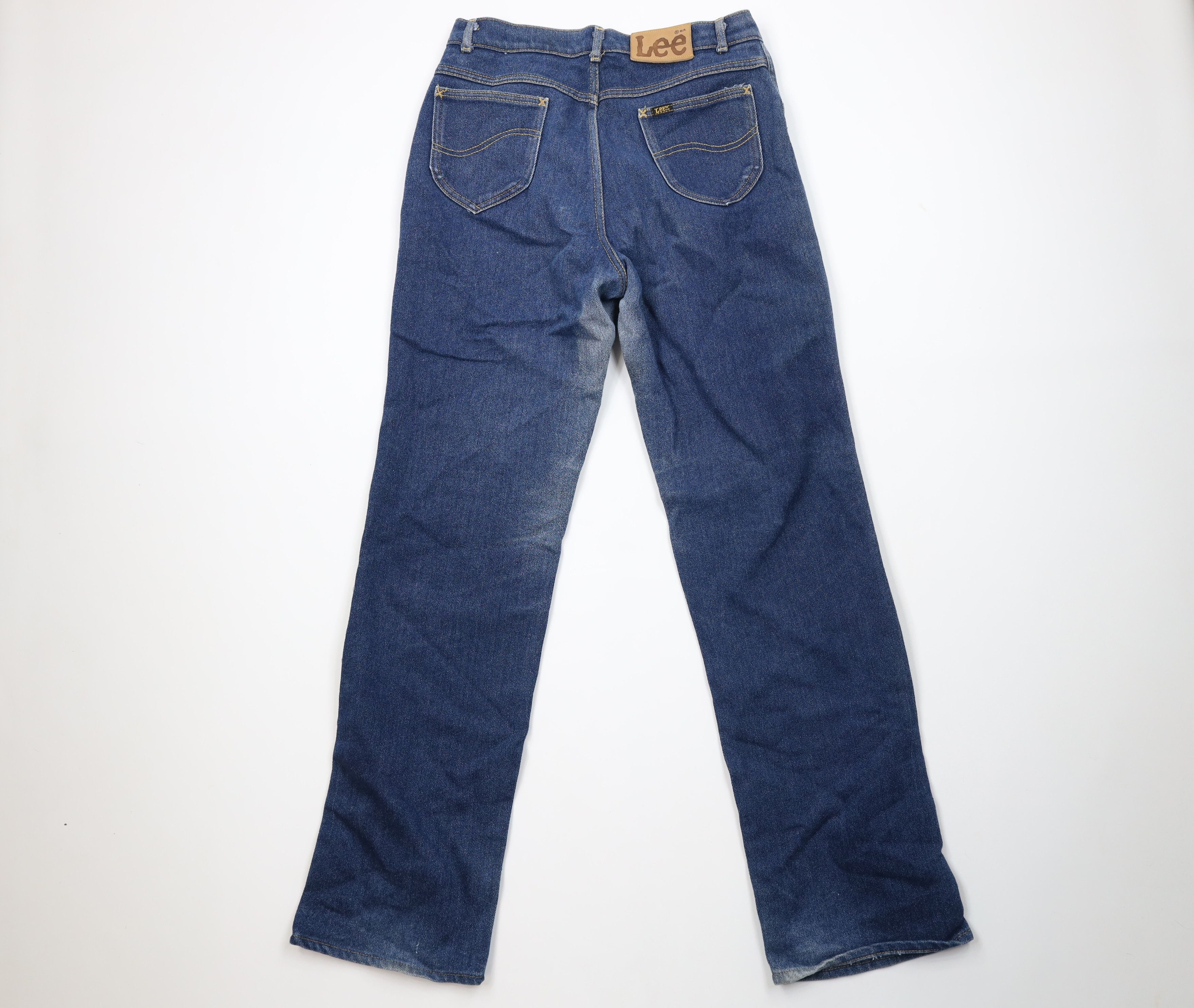 Lee Vintage 70s 80s Lee Flared Wide Leg Denim Jeans Blue USA Size 38" / US 16 / IT 52 - 11 Thumbnail