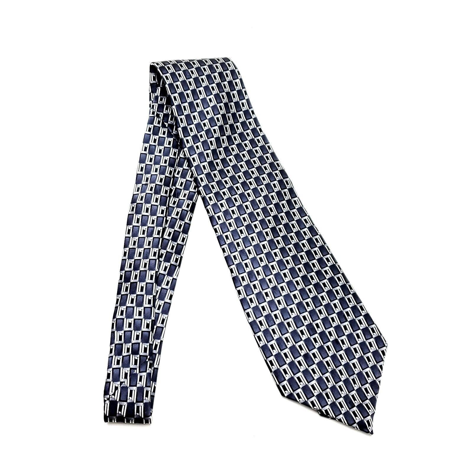 Pierre Cardin Pierre Cardin Silk Tie Gray Geometric Print Short Wide Size ONE SIZE - 6 Thumbnail
