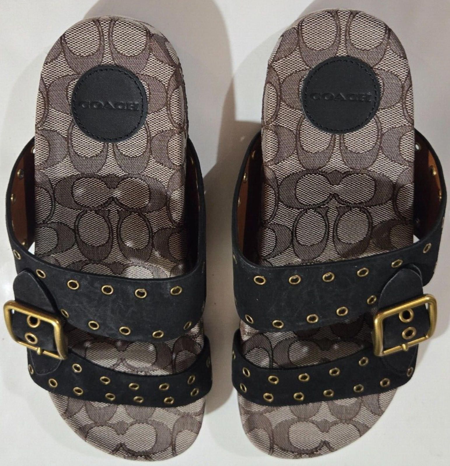 Coach Women's Coach Ally Suede Sandal Jacquard CA460 7.5 B NIB Size US 7.5 / IT 37.5 - 2 Thumbnail