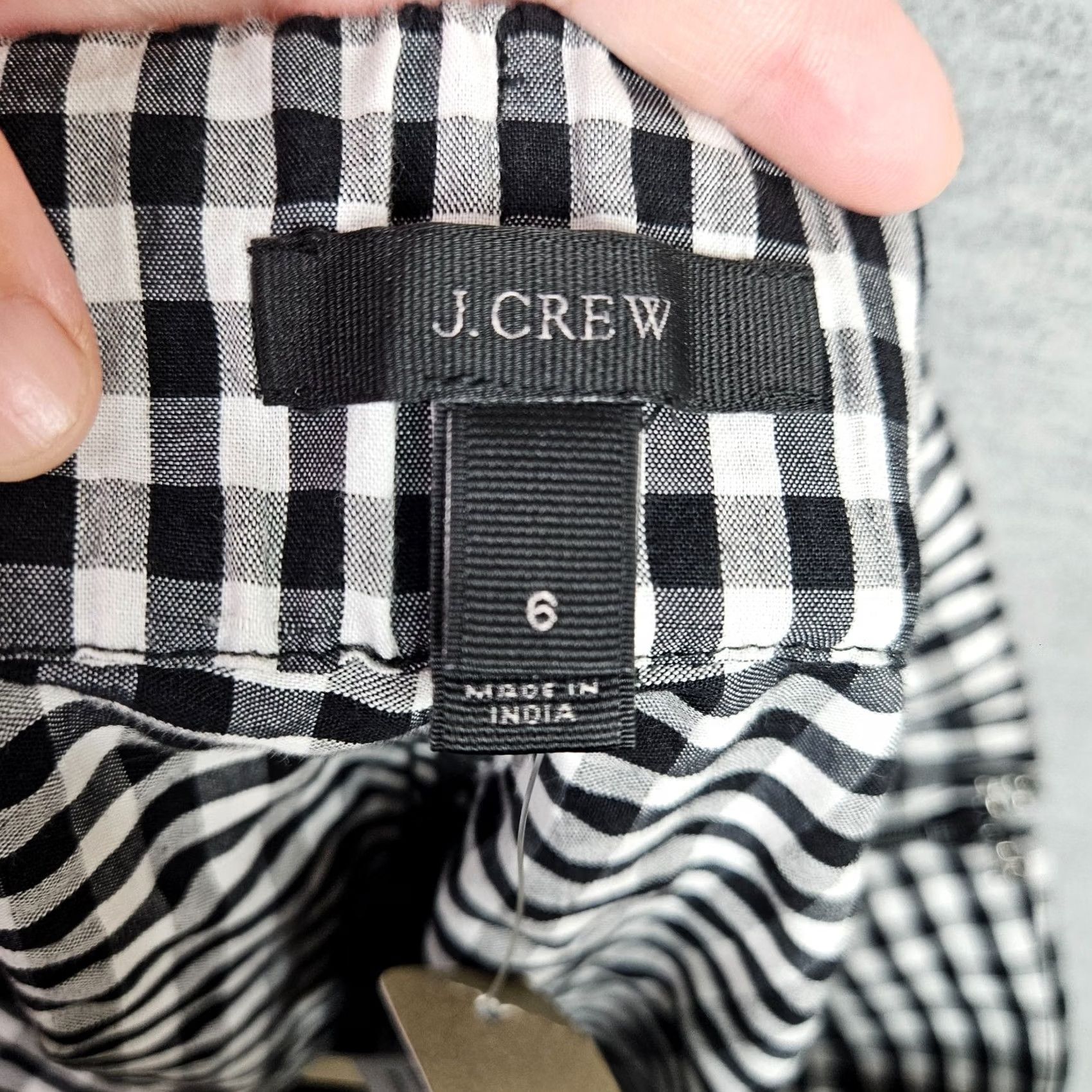 J.Crew J.CREW High Rise Gingham Eyelet Scallop Hem Shorts Elastic Waistband Size 8 New Multicolor Cotton Classic Womens Size 30" / US 8 / IT 44 - 7 Thumbnail