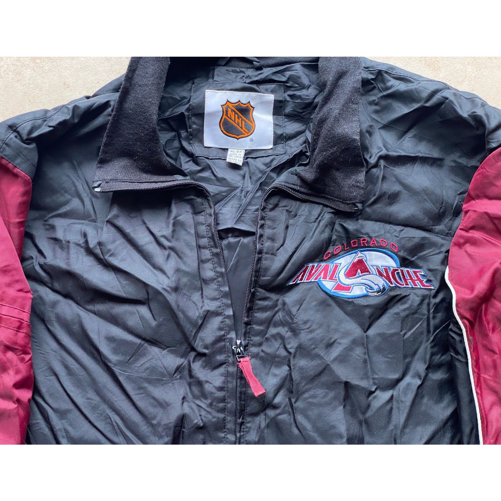 NHL × Starter Colorado Avalanche 90s windbreaker XL blk burgundy NHL vtg Size US XL / EU 56 / 4 - 7 Thumbnail