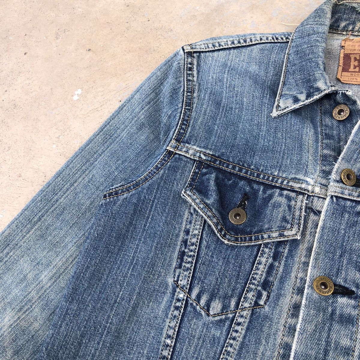 Edwin Vintage Edwin Distressed Denim Jacket Size US M / EU 48-50 / 2 - 8 Thumbnail