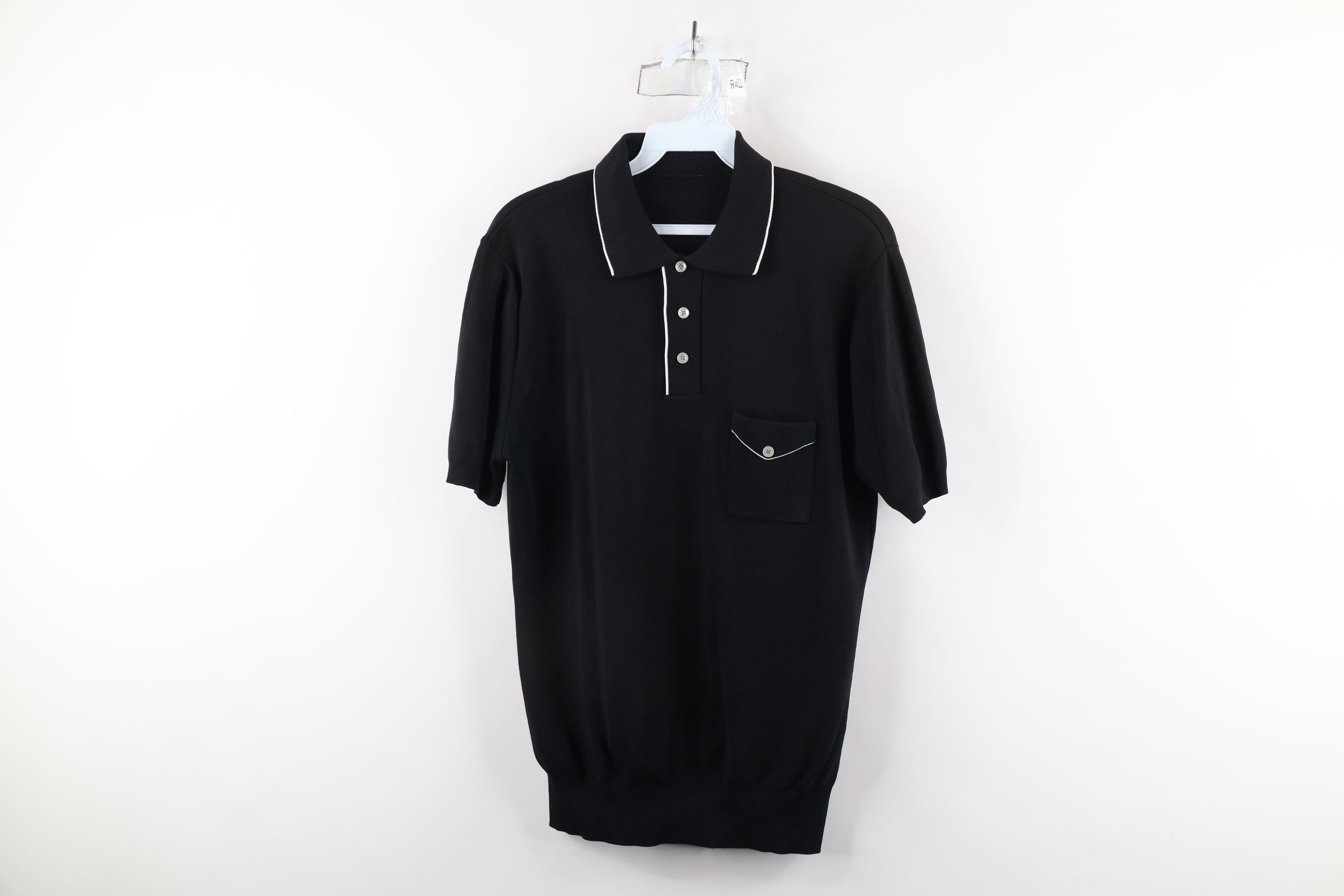Vintage Vintage 60s 70s Streetwear Pullover Polo Shirt Black USA Size US M / EU 48-50 / 2 - 1 Thumbnail