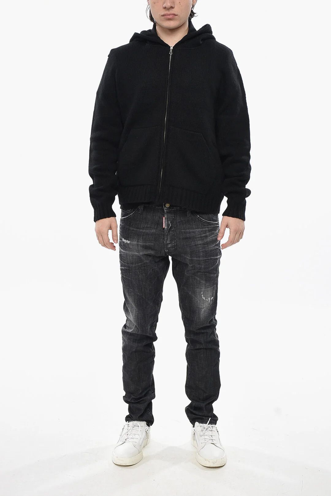 Palm Angels og1mm0326 Wool-Blend Knit Hoodie in Black Size US L / EU 52-54 / 3 - 4 Thumbnail