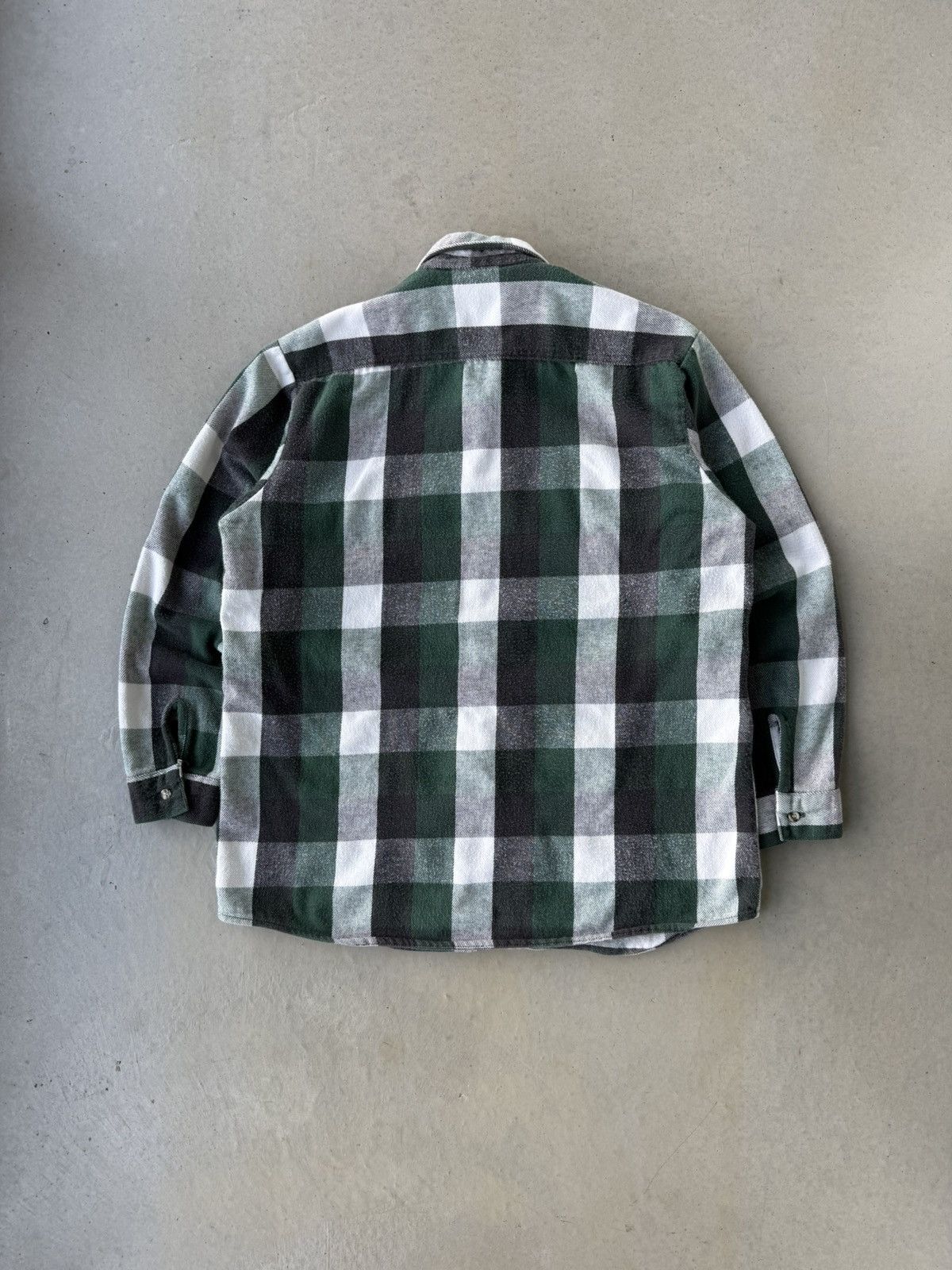 Vintage Vintage 80s Green and Plaid Cotton Flannel Size US XL / EU 56 / 4 - 2 Thumbnail