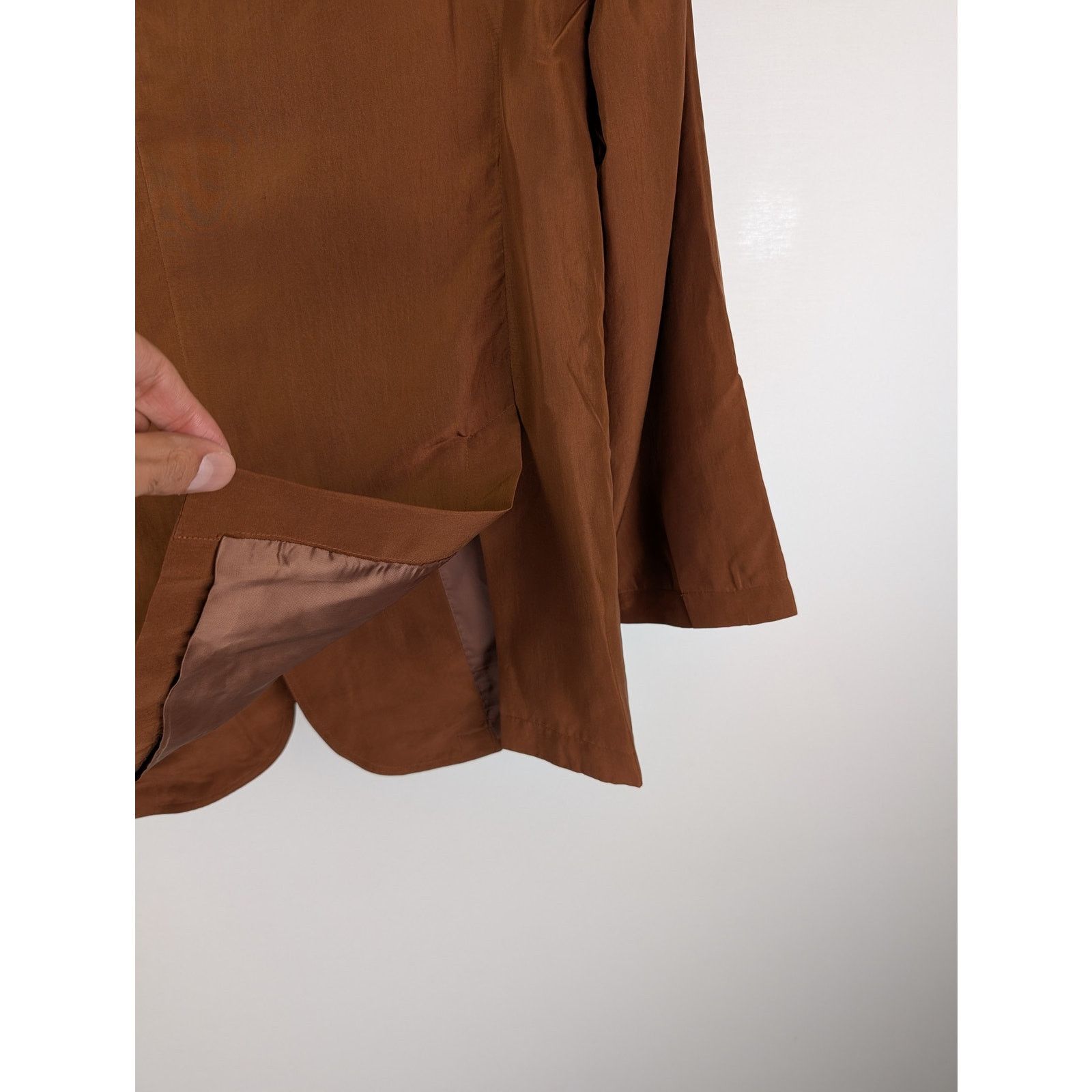 Gant o1rshd1 CC20 Relaxed Silk Suit Blazer Jacket in Cognac Brown Size US S / EU 44-46 / 1 - 15 Thumbnail