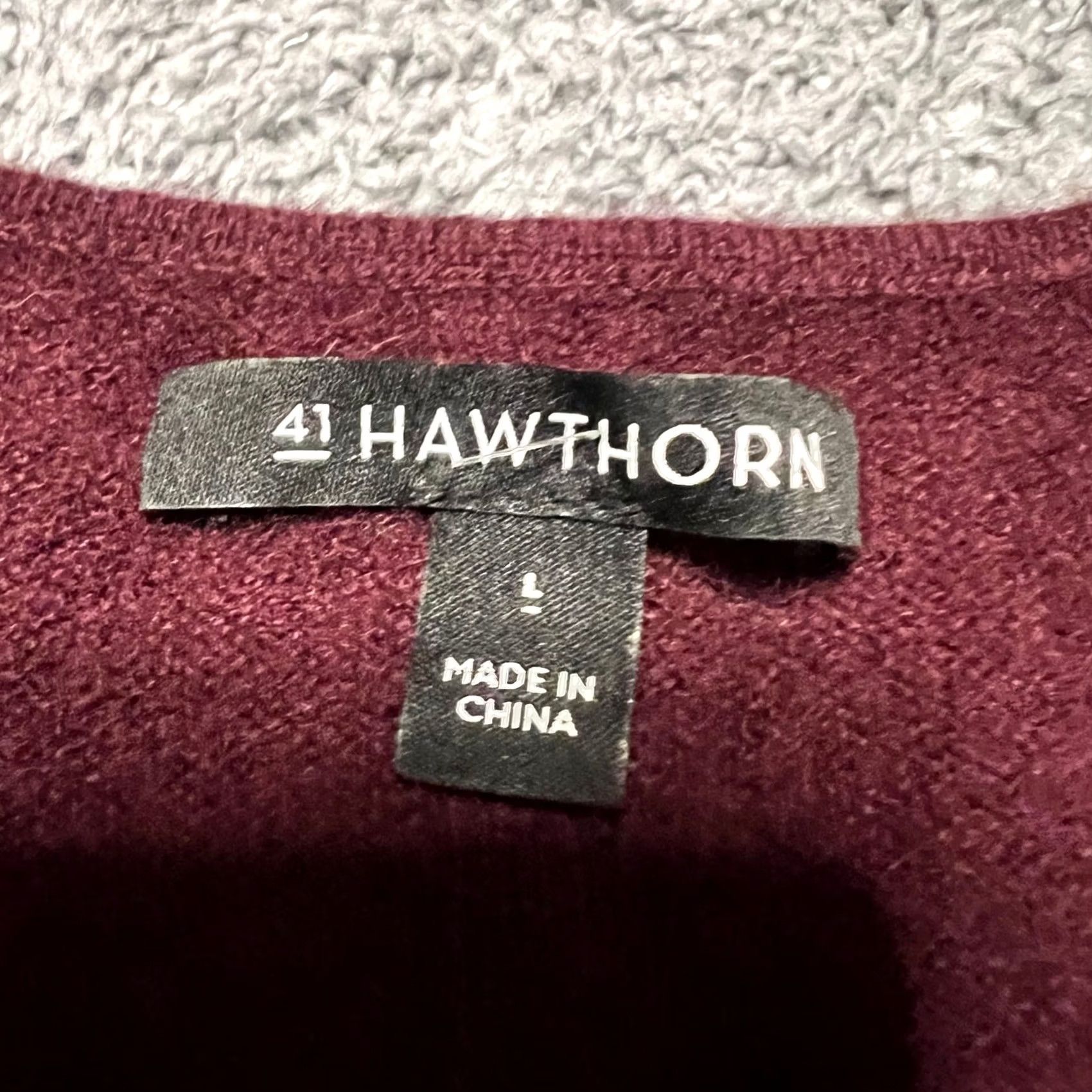 Vintage 41 hawthorn Sweater Womens Large Maroon Cashmere Pullover Ling Sleeve Size L / US 10 / IT 46 - 6 Thumbnail