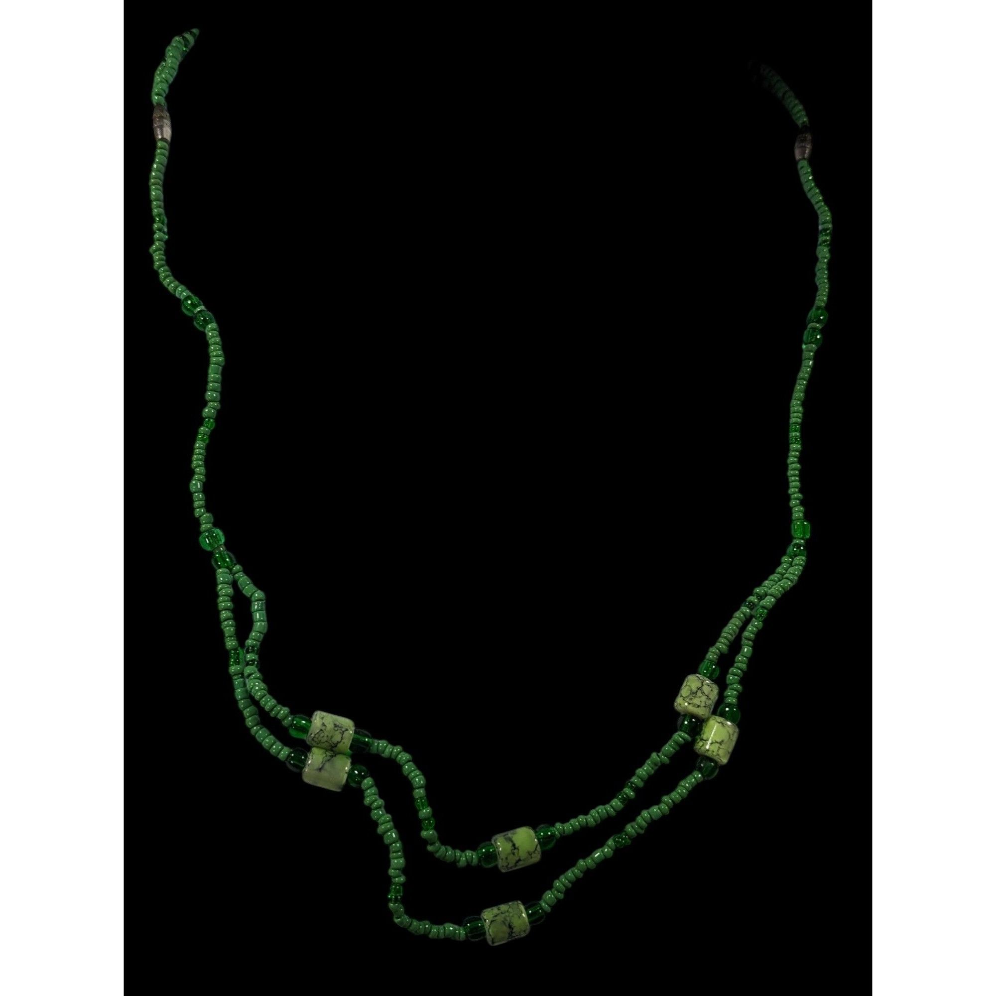 Other Abstract Green Glass And Stone Versatile Necklace Size ONE SIZE - 3 Thumbnail