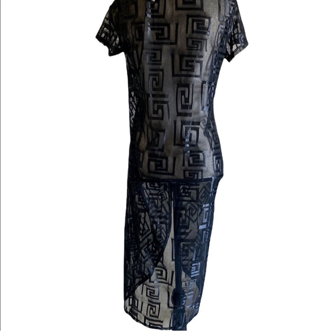 Other BLACK SHEER EMBROIDERED SHORT SLEEVE KNOTTED DUSTER TOP SZ M Size M / US 6-8 / IT 42-44 - 10 Thumbnail