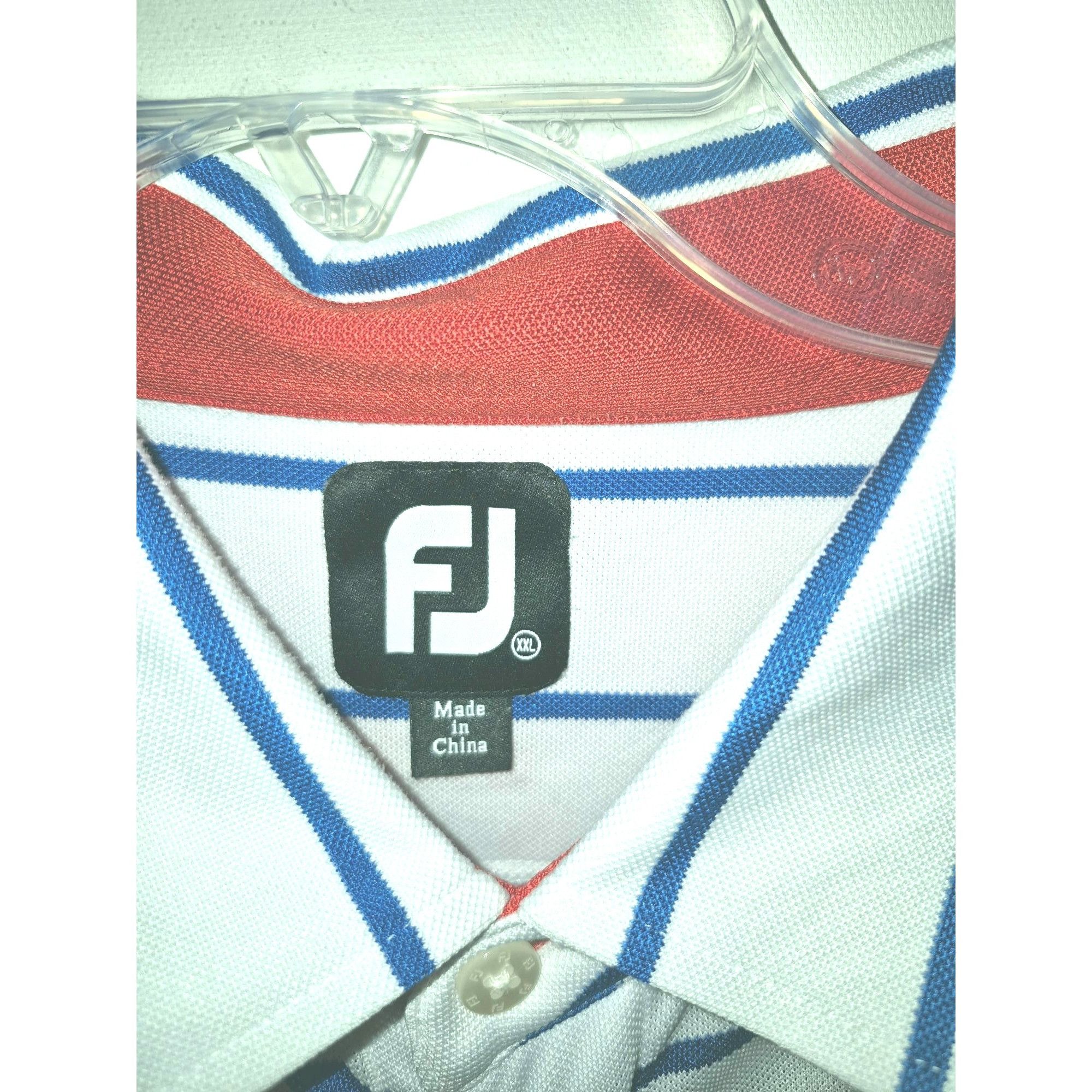 Footjoy Footjoy Mens White & Blue Striped Polo Shirt Size XL Size US XXL / EU 58 / 5 - 3 Thumbnail