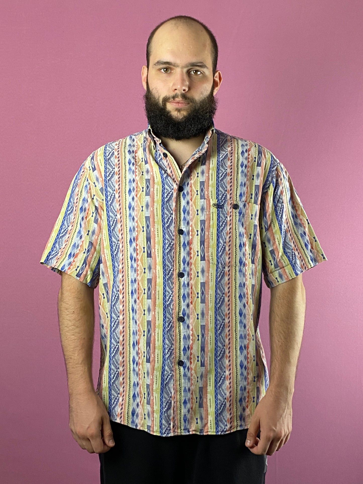 Designer × Vintage Missoni Sport Vintage Men's Geometric Striped Sleeve Shirt Size US M / EU 48-50 / 2 - 2 Thumbnail