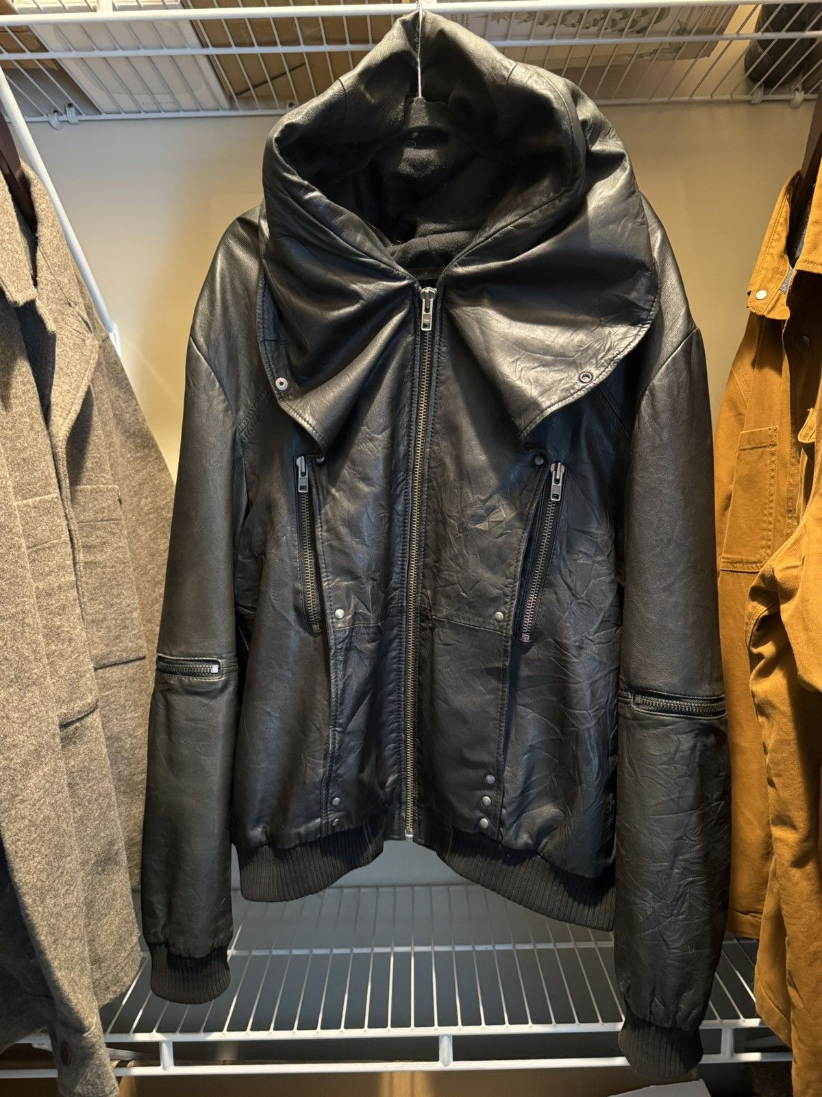 Allsaints ALLSAINTS Leather Cobra Bomber Size US XL / EU 56 / 4 - 1 Thumbnail