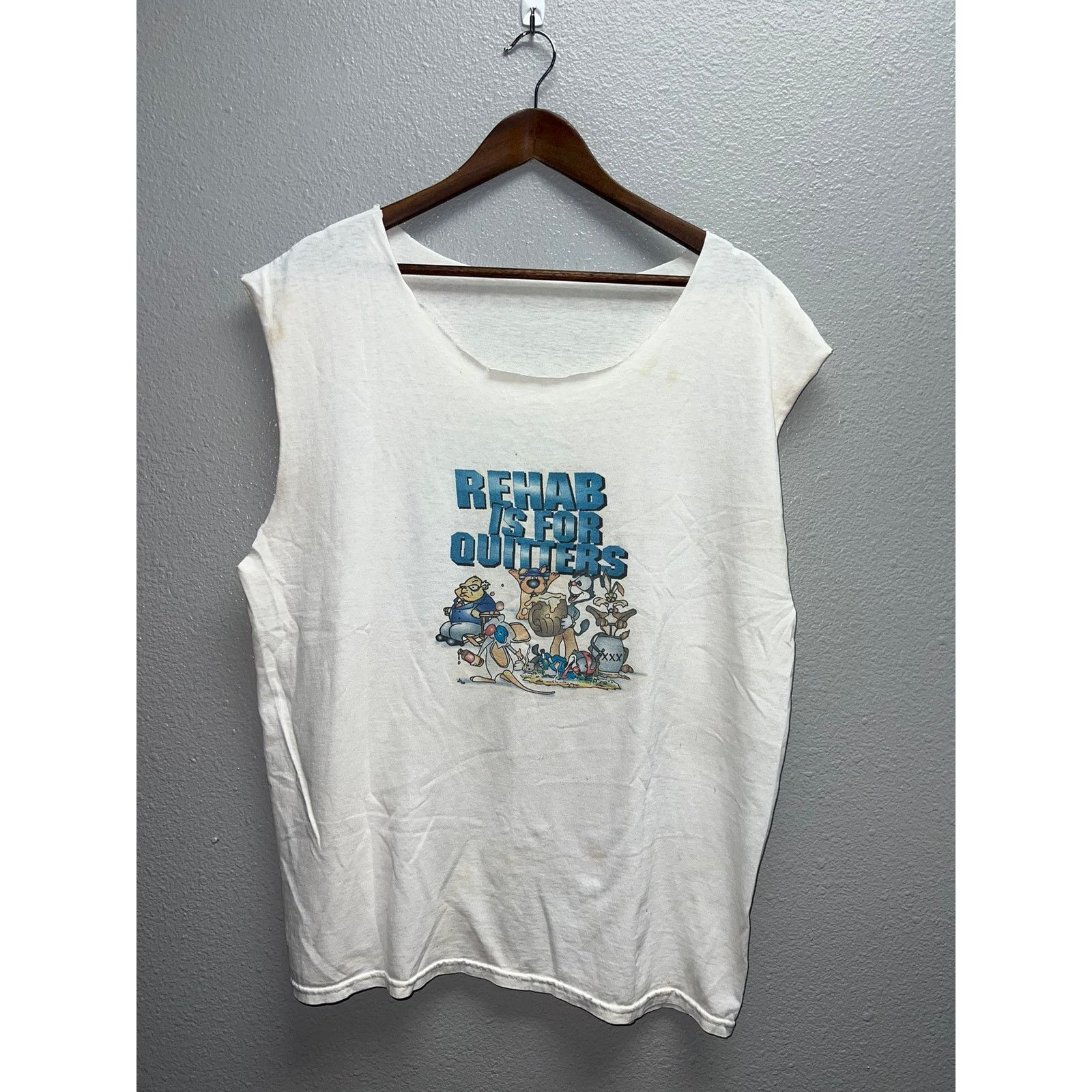 Vintage Vintage Rehab Is For Quitters Shirt Phoenix Tour Tank 90s XL Size US XL / EU 56 / 4 - 1 Thumbnail
