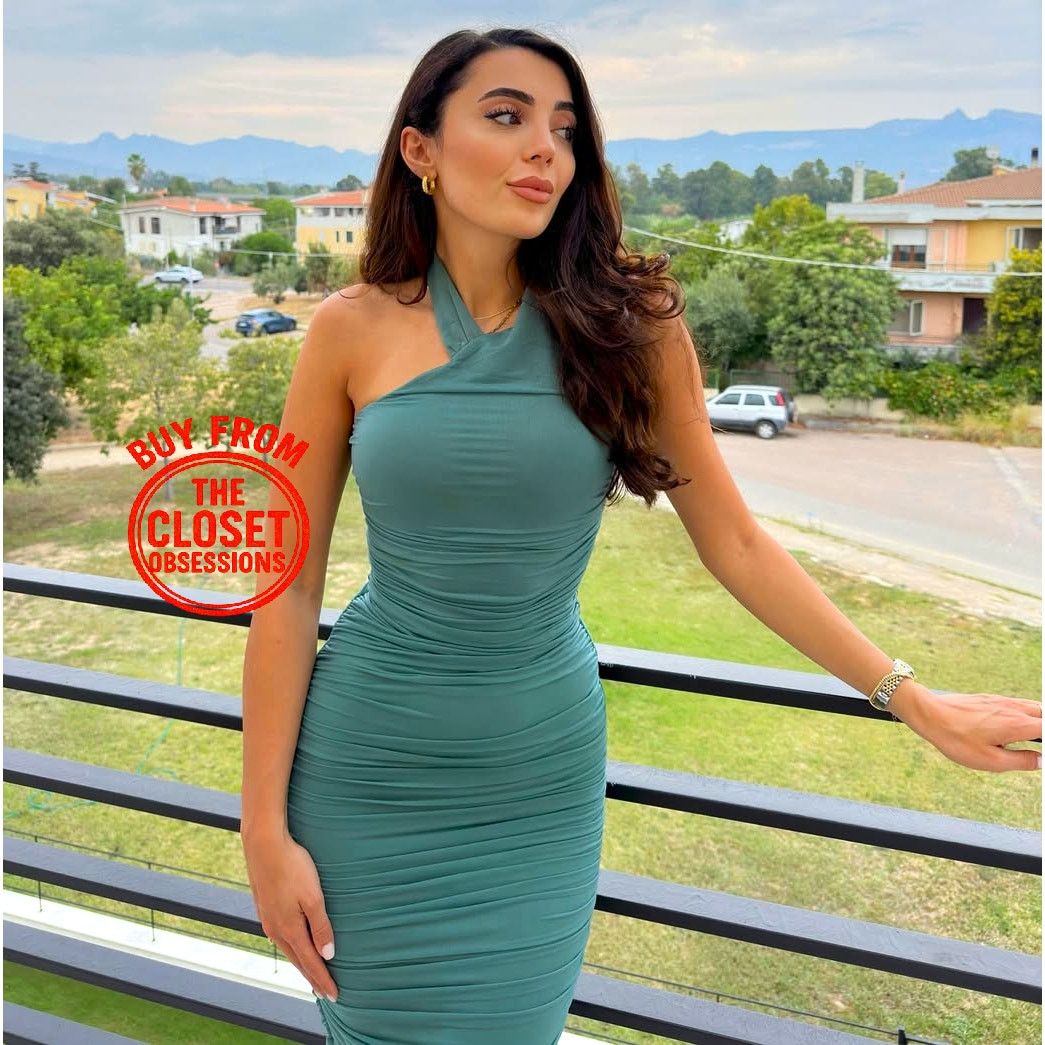 green ruched dress zara ZARA. Green ruched midi dress. TS (XXS) – Hibuy market main image 0