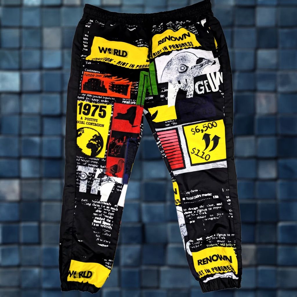 J Brand Staple Pigeon Windbreaker Pants Men 3XL Multicolor Streetwear Polyester Pockets Retro 90s/2000s - Streetwear Track Pants Mens Size US 39 - 1 Thumbnail