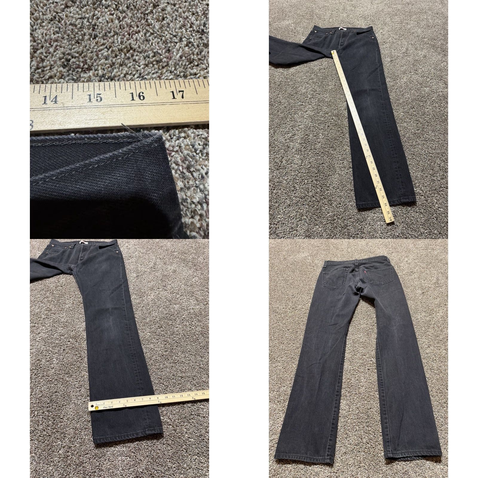 Levi's Vintage Levi’s 501 Jeans Men's Size 32 Black Denim 32X34 Button Fly Mid Rise 5-Pocket Straight Regular Vol 501 Series United States Jeans Mens Size US 32 / EU 48 - 8 Thumbnail