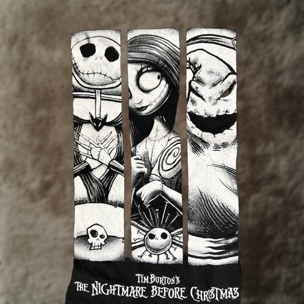 Disney VINTAGE Disney The Nightmare Before Christmas T-Shirt L Black Unisex Adults Short Sleeve Christmas 90s Halloween Graphic Size US L / EU 52-54 / 3 - 1 Thumbnail