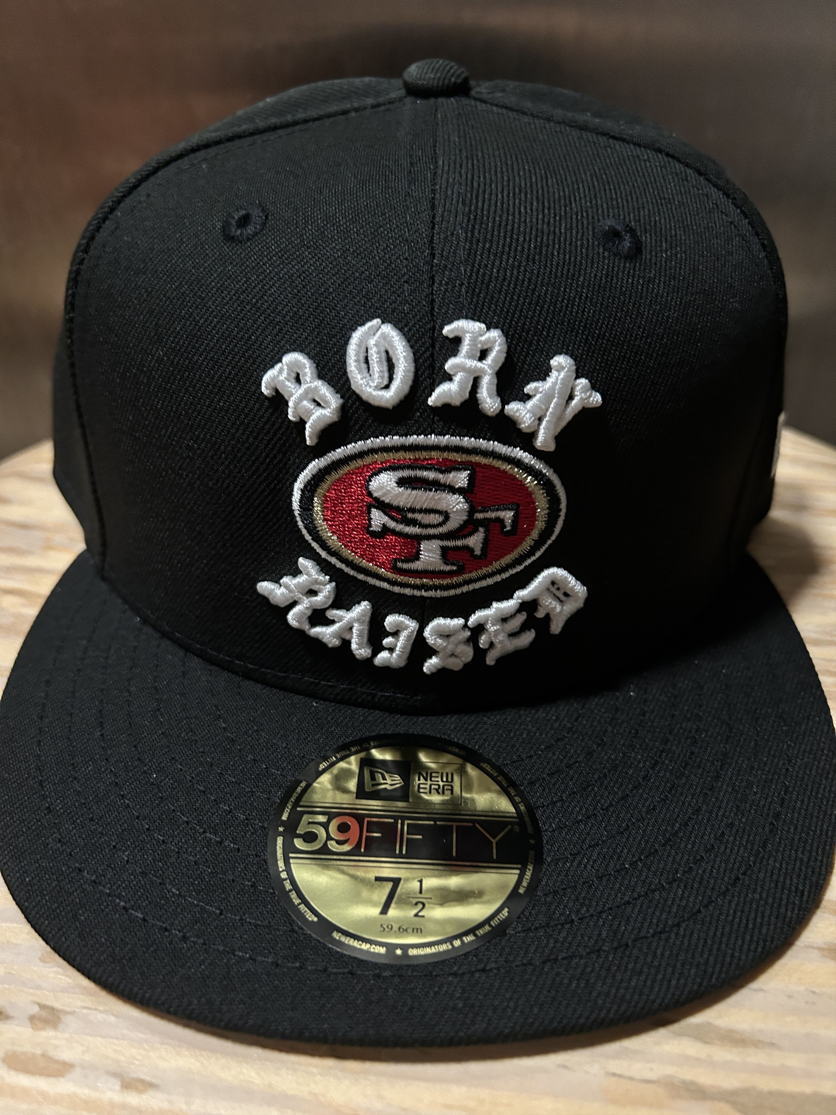 Born X Raised (7 1/2) BORN X RAISED + 49ERS FITTED ROCKER HAT: BLACK |  Grailed