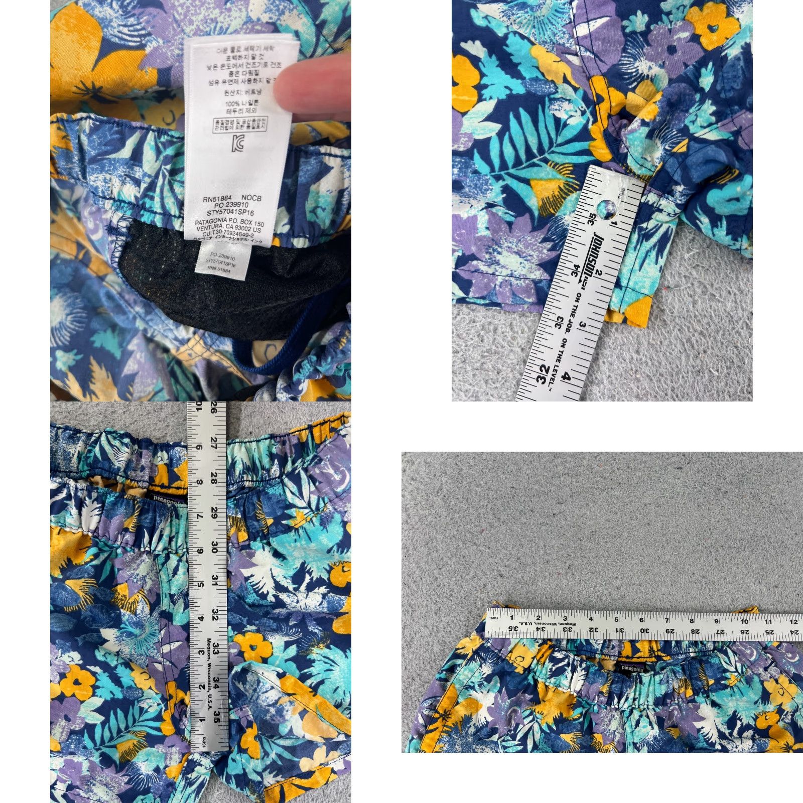 Patagonia Patagonia Shorts Women XS Blue Floral Barely Baggies 2.5" Nylon Logo Beach Hiking Walking 90s? Size 26" / US 2 / IT 38 - 9 Thumbnail