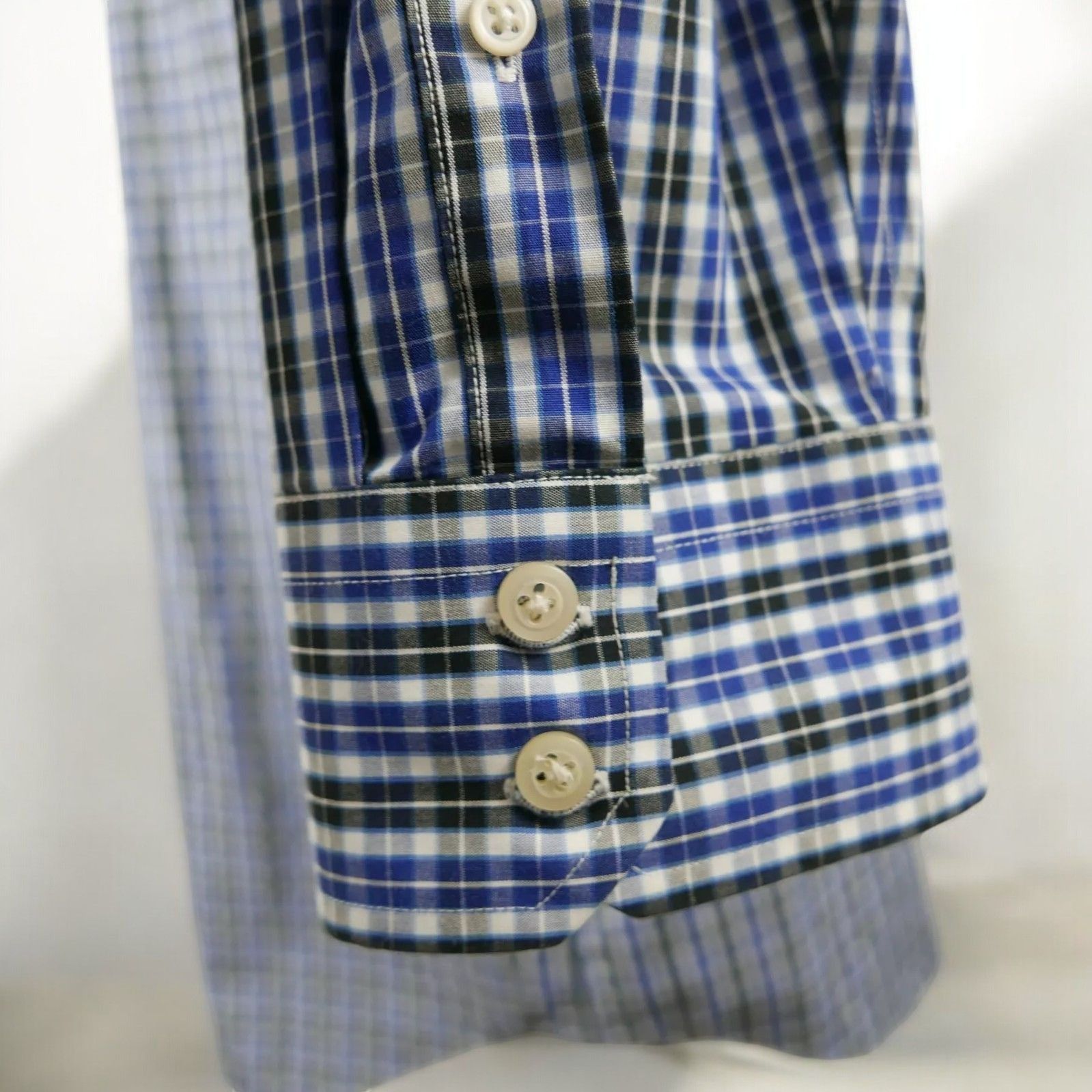 Banana Republic Banana Republic Mens Long Sleeve Blue Black Plaid Shirt L Size US L / EU 52-54 / 3 - 10 Thumbnail