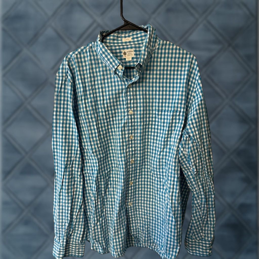 J.Crew VINTAGE J.CREW Men’s Shirt Long Sleeve Button-Down Blue Gingham Plaid XL Casual Size US XL / EU 56 / 4 - 1 Thumbnail